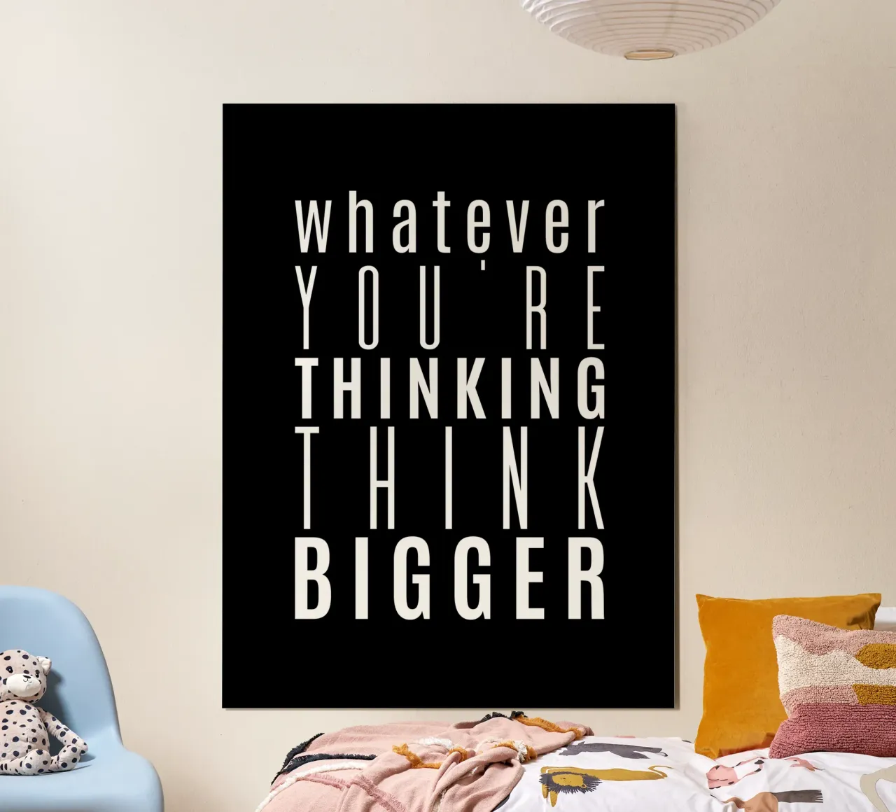 No importa lo que pienses, piensa en grande poster con marco de plástico de Inspirify