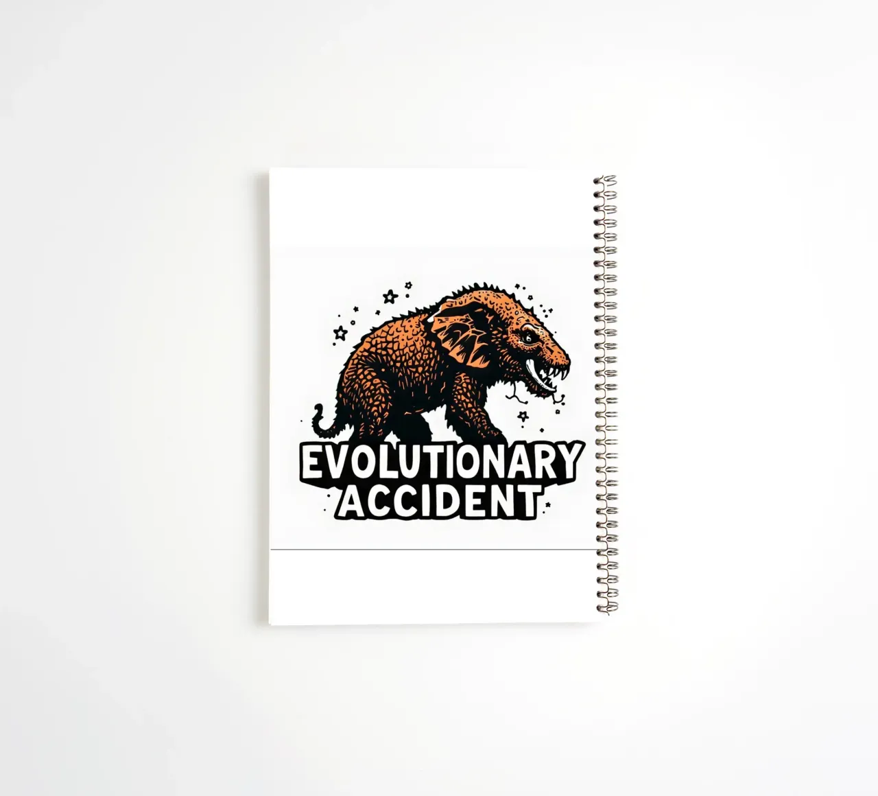 Evolutionary Accident_XL spiral notebook by Crypto_Jungle
