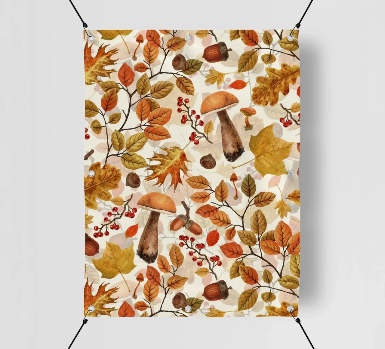Foresta autunnale su bianco sporco telo in pvc da Painted Nature