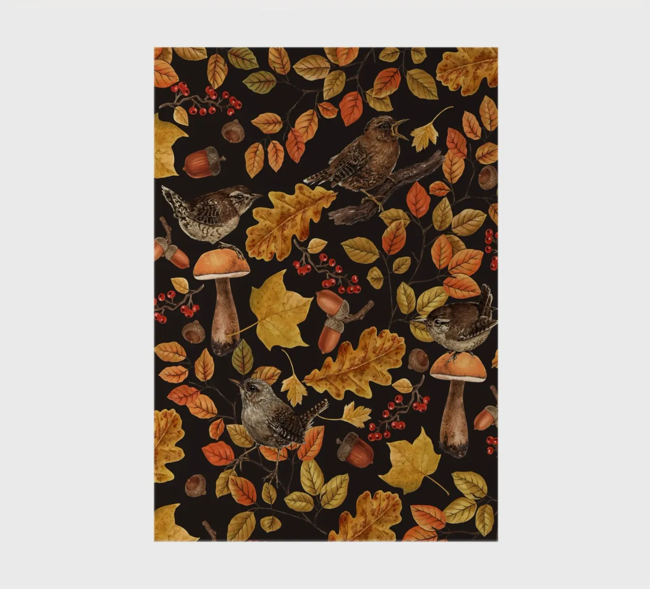 Foglie d'autunno, bacche, funghi e scriccioli diario da Painted Nature