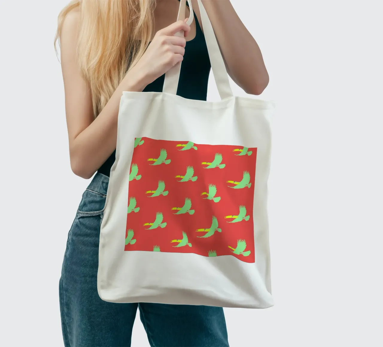 Soary Toucan borsa in juta da Mariery Young