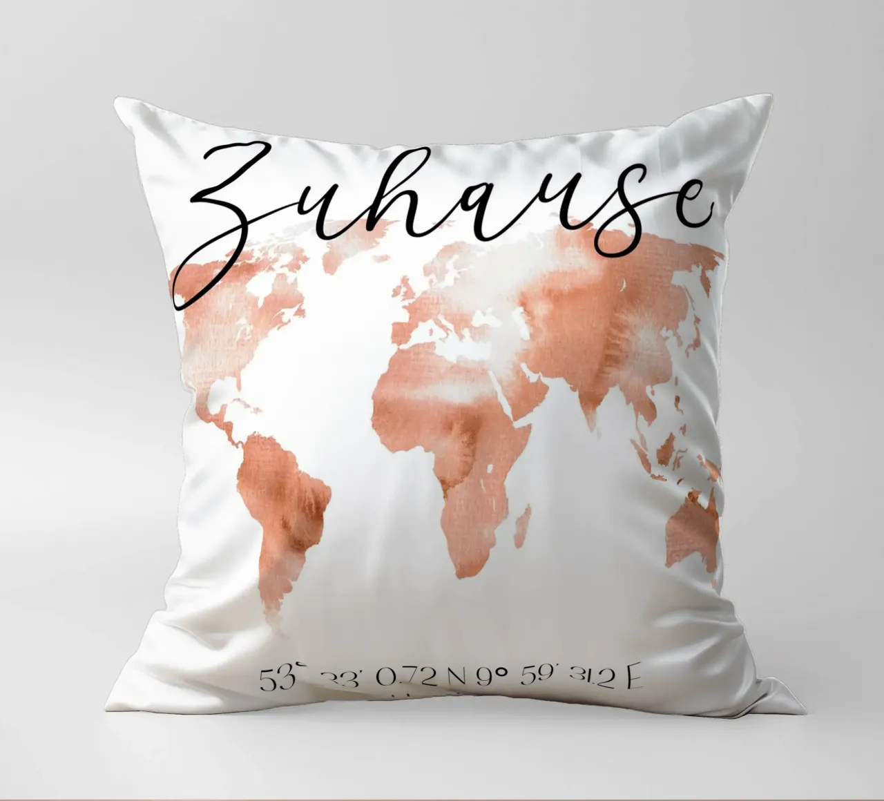 Zuhause Welt mit Koordinaten kussen van WORTSPIEL