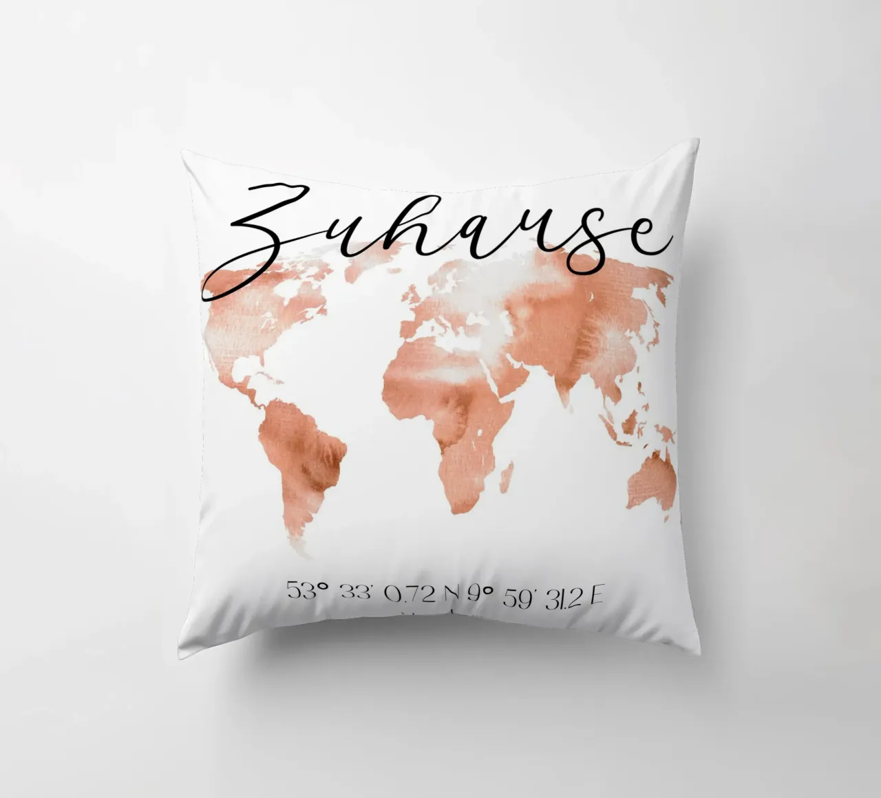 Zuhause Welt mit Koordinaten kussen van WORTSPIEL