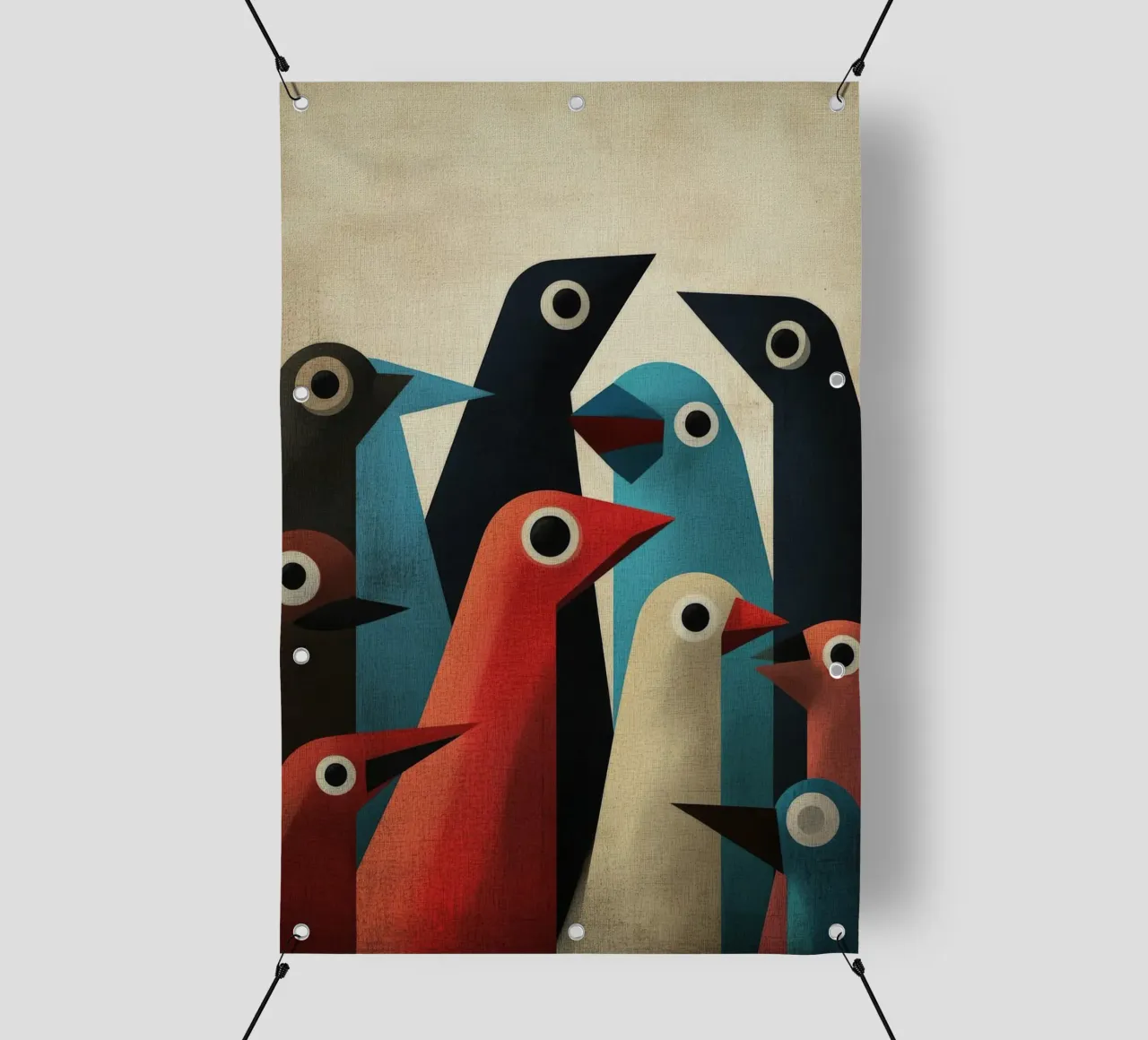 Pecking 2 pvc-zeil van Art Unleashed