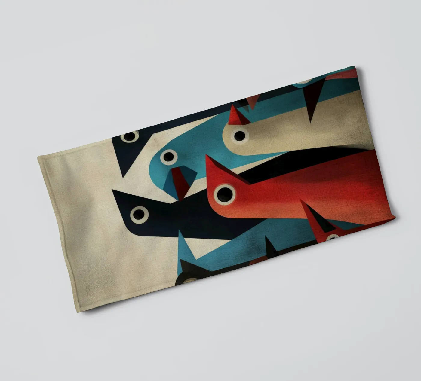 Pecking 2 badhanddoek van Art Unleashed