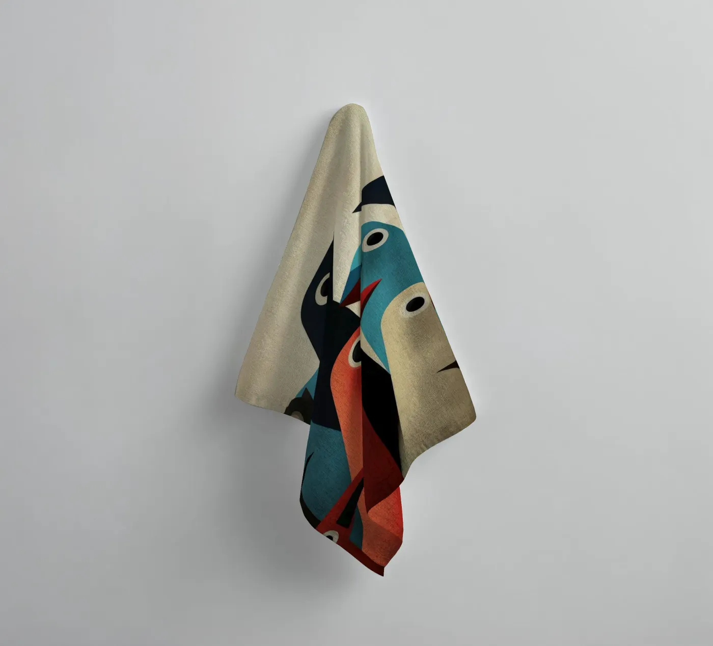Pecking 2 badhanddoek van Art Unleashed