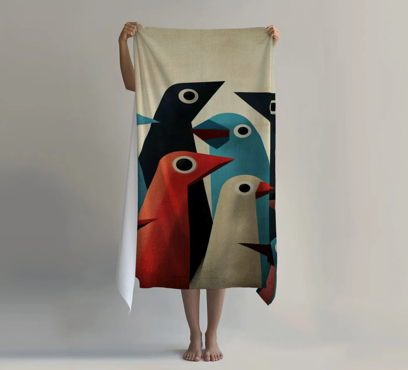 Pecking 2 beach towel by Art Unleashed