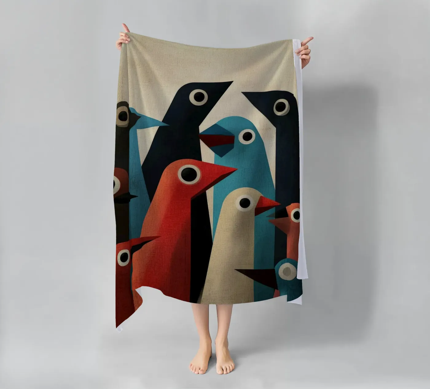 Pecking 2 beach towel by Art Unleashed