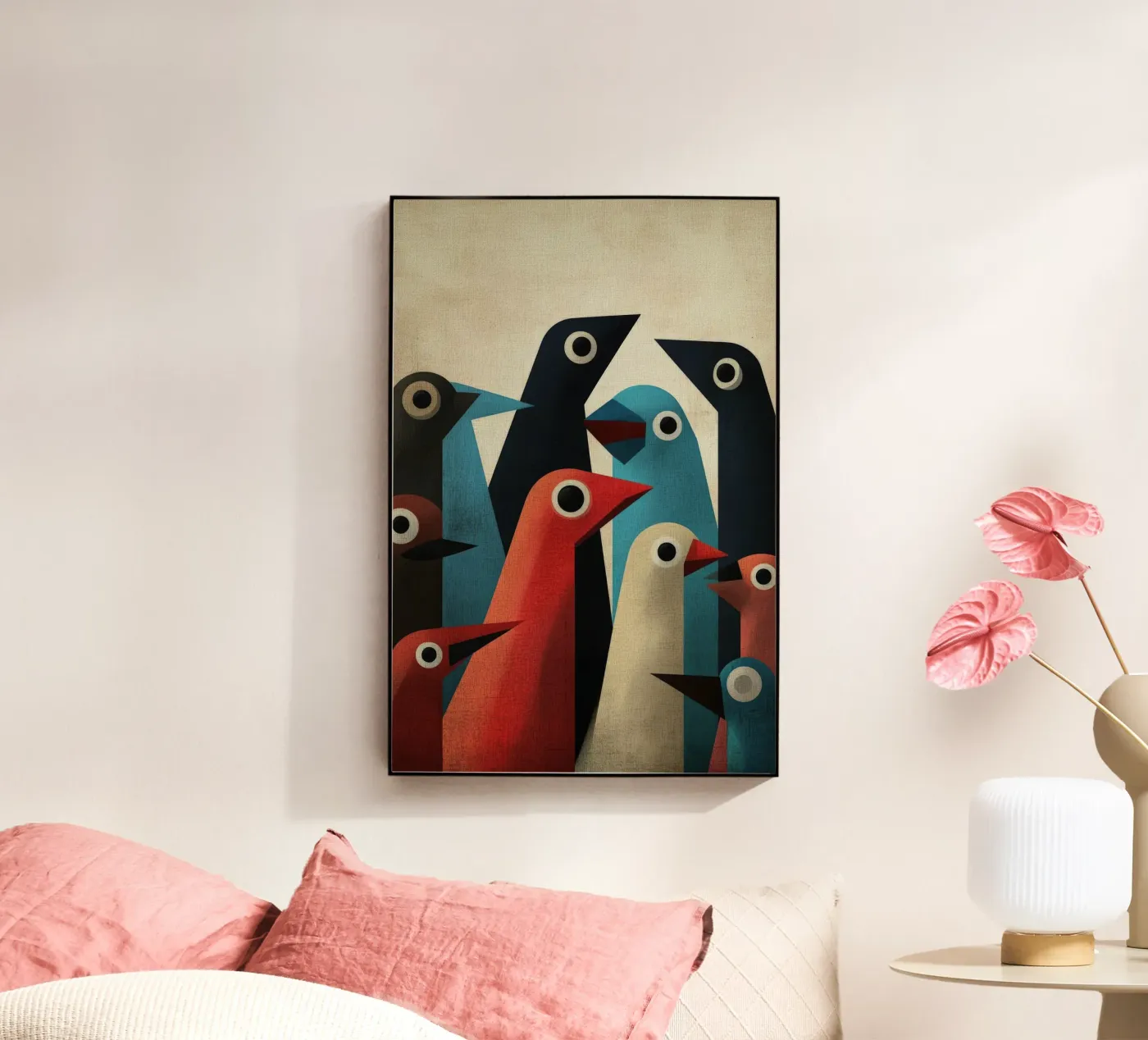 Pecking 2 acryl van Art Unleashed