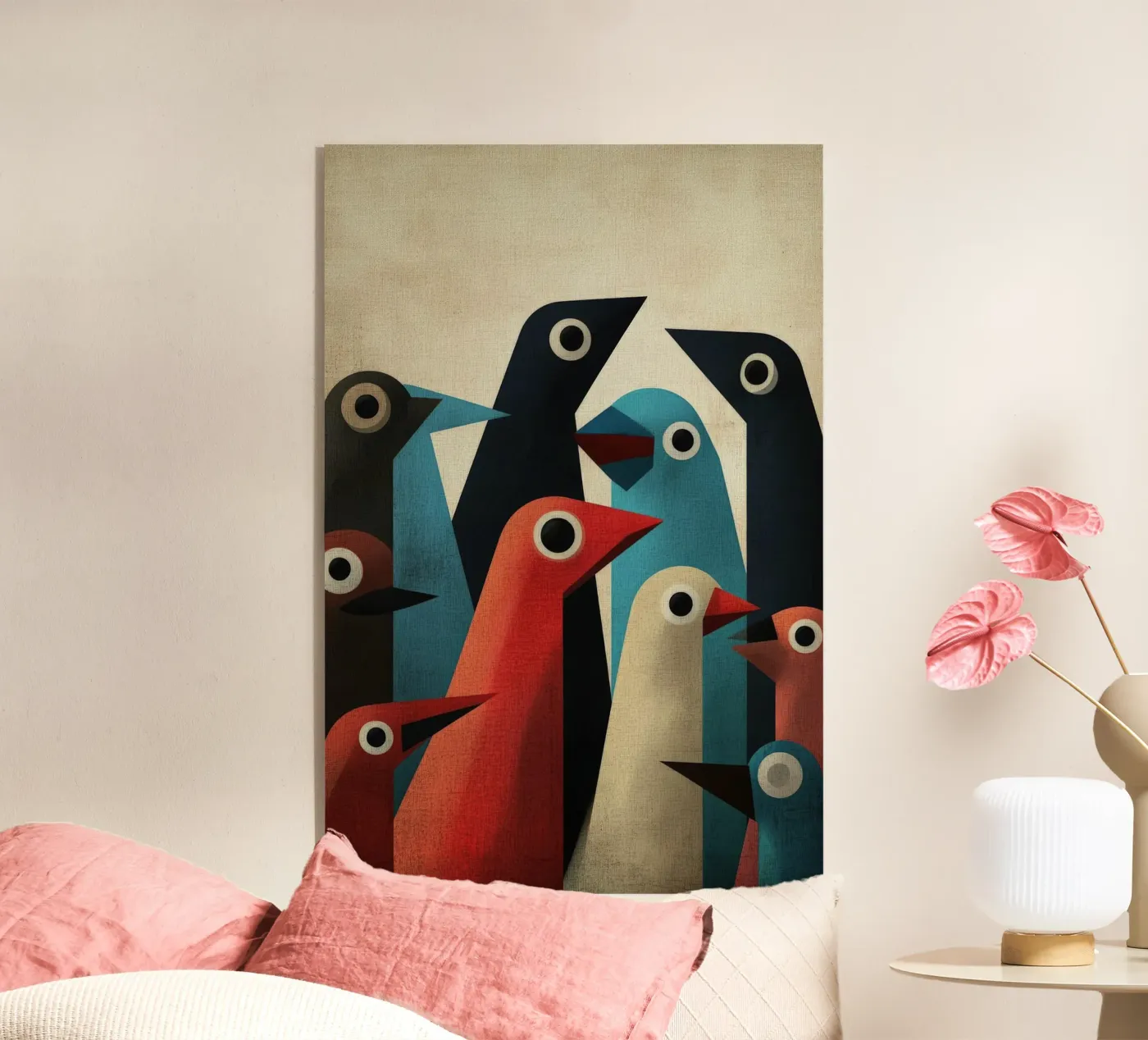 Pecking 2 acryl van Art Unleashed