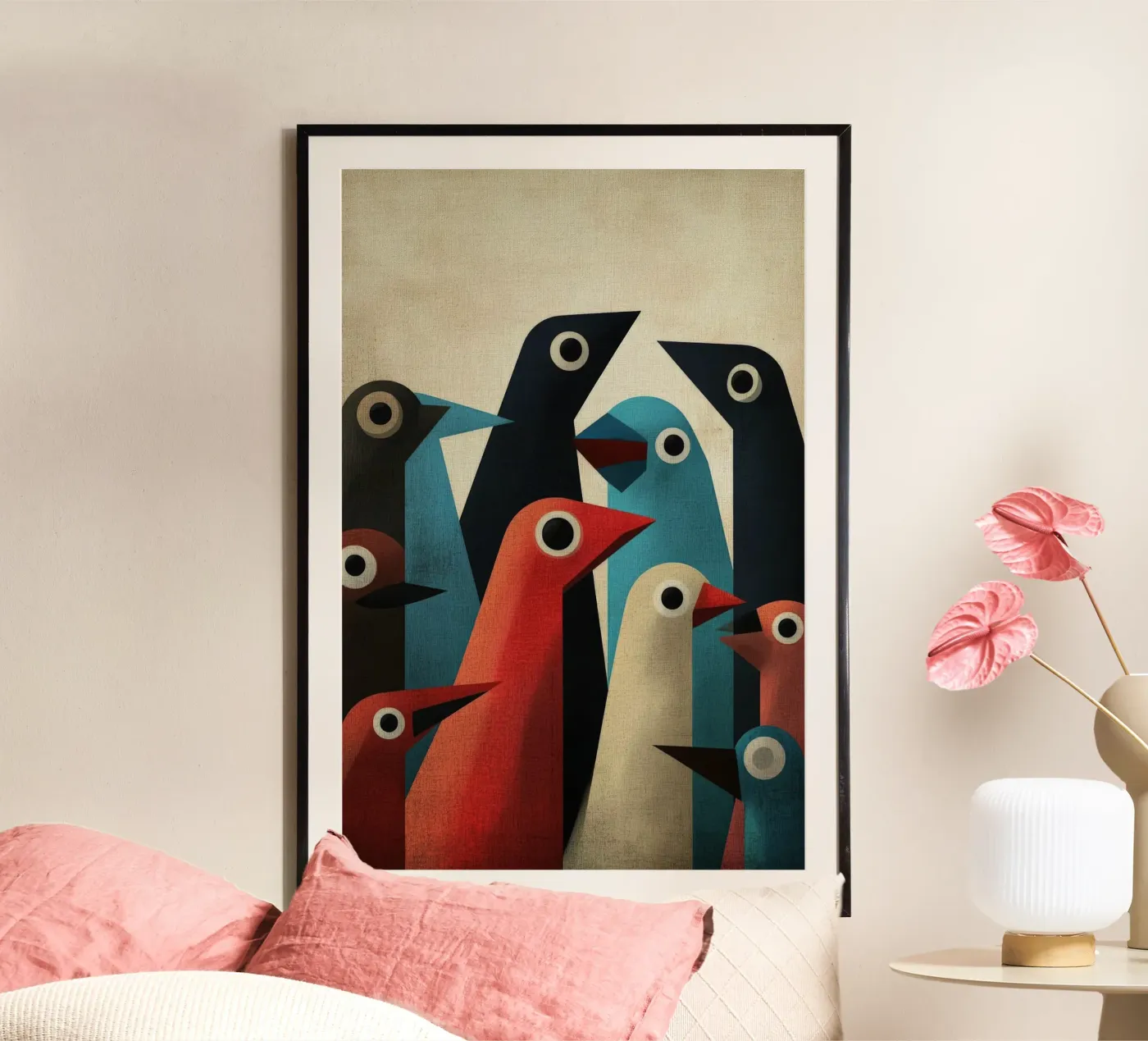 Pecking 2 poster van Art Unleashed
