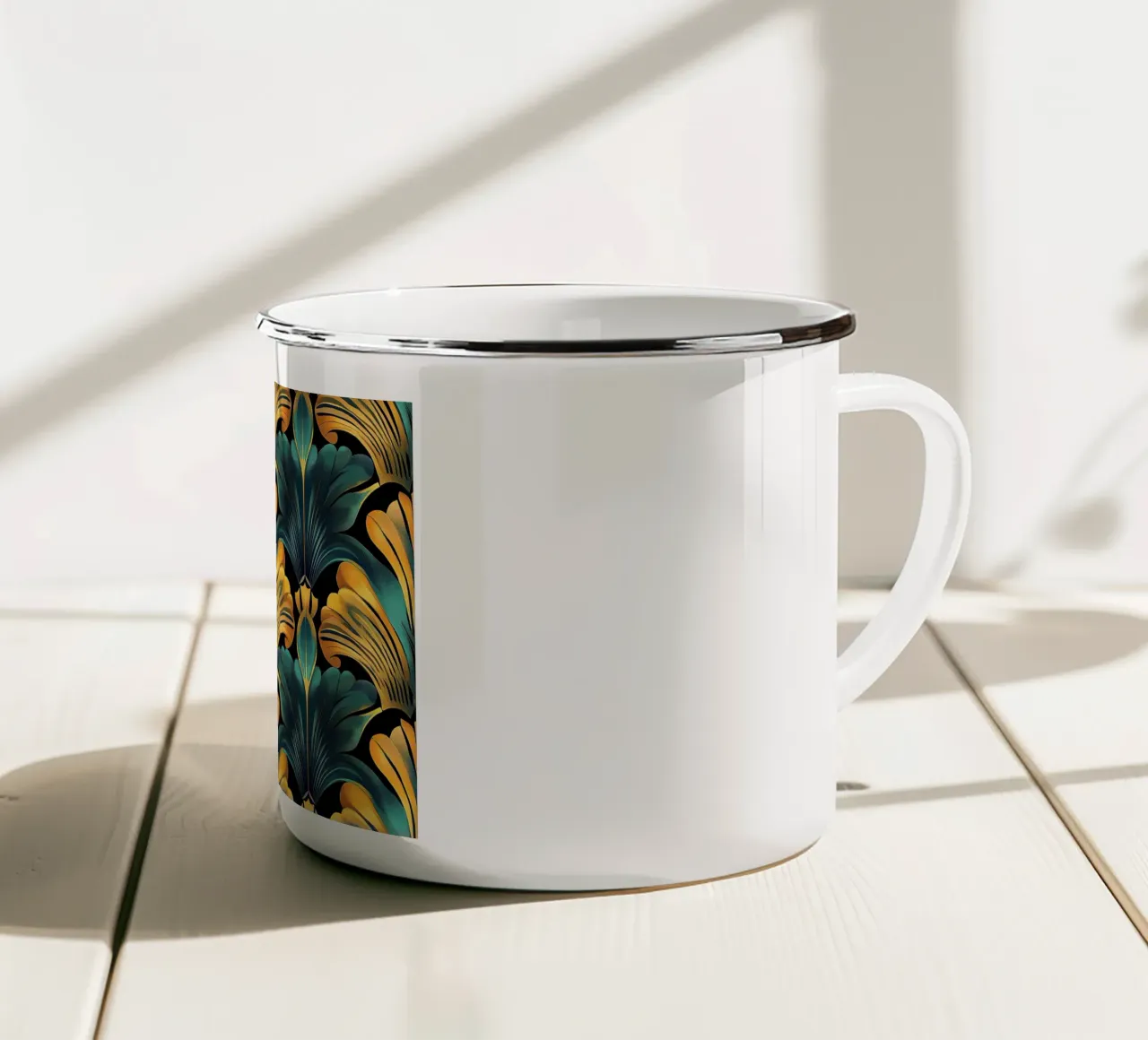 Art Deco "Velvet Horizons" tazza in smalto da Golden Era