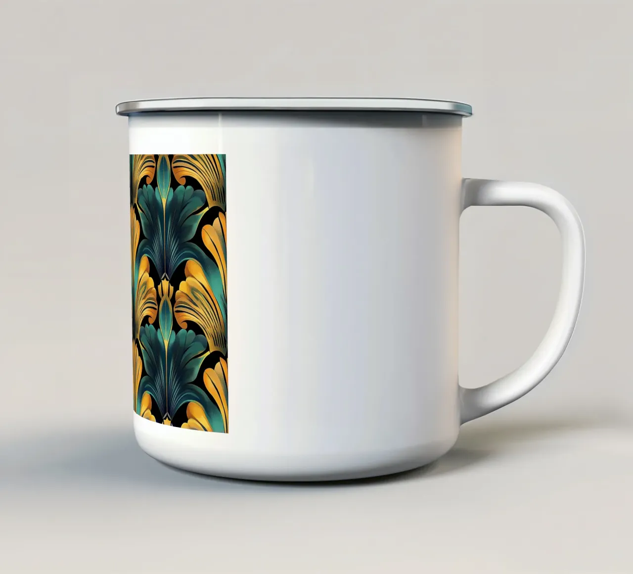 Art Deco "Velvet Horizons" tazza in smalto da Golden Era