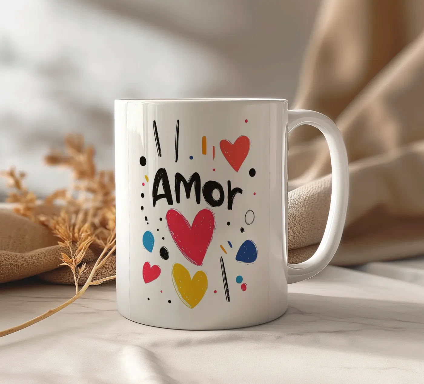 Amor ceramic mug by Art Typo Essentiel