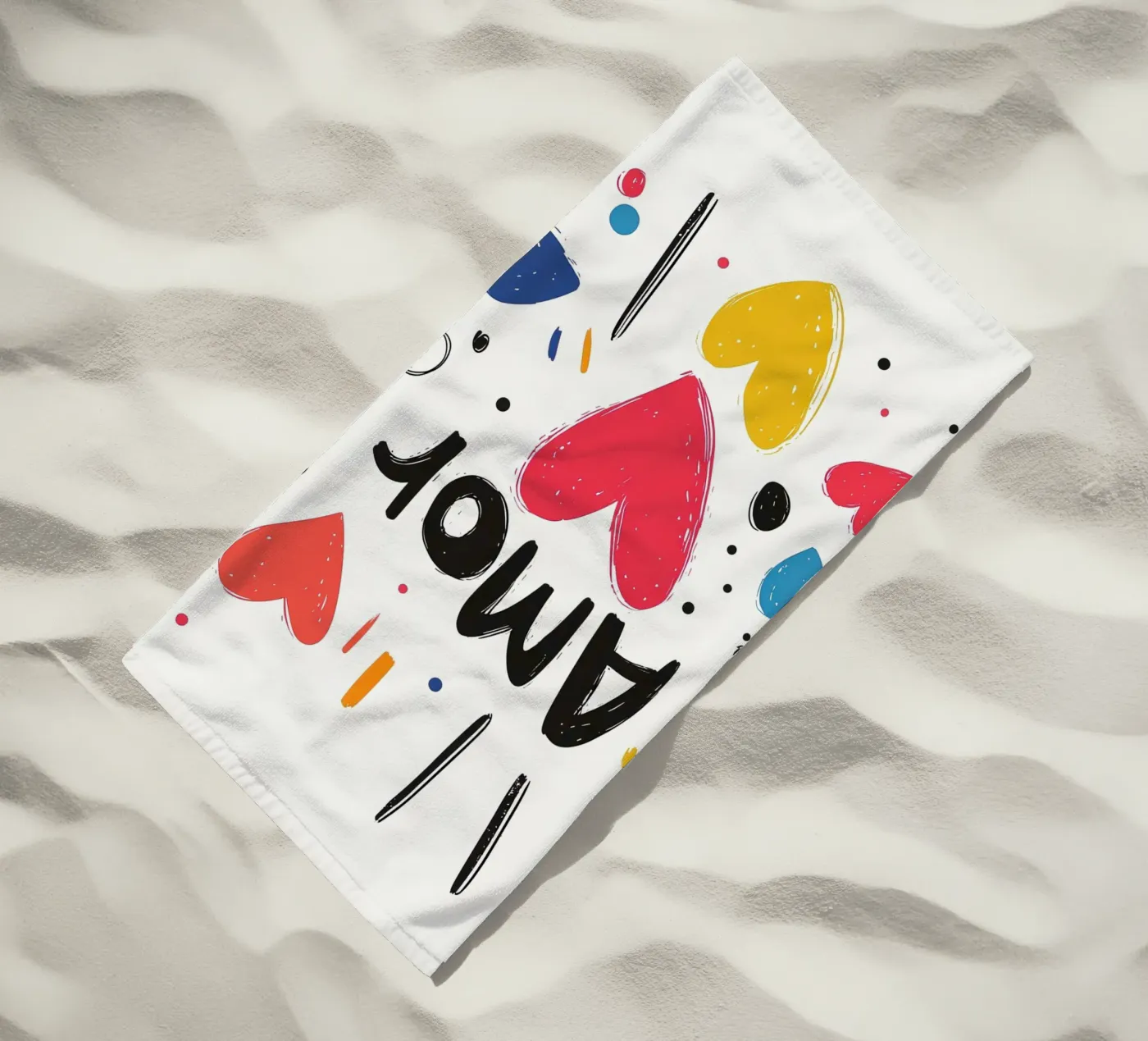 Amor beach towel by Art Typo Essentiel