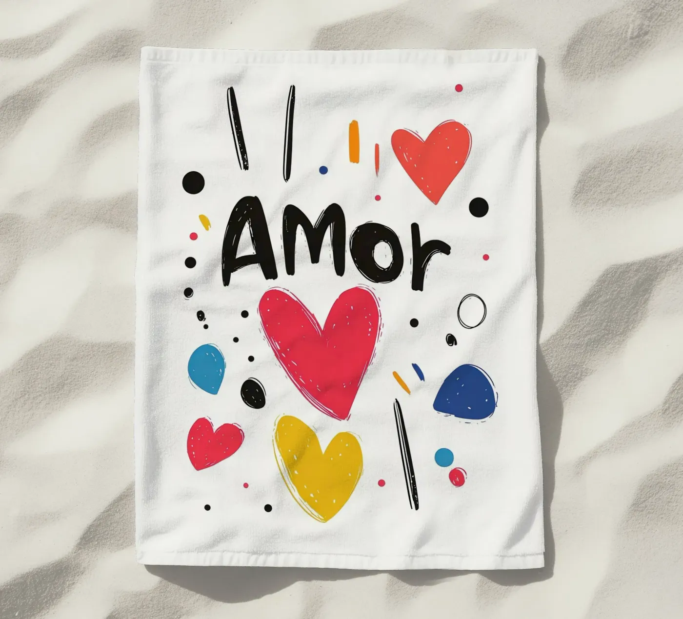 Amor beach towel by Art Typo Essentiel