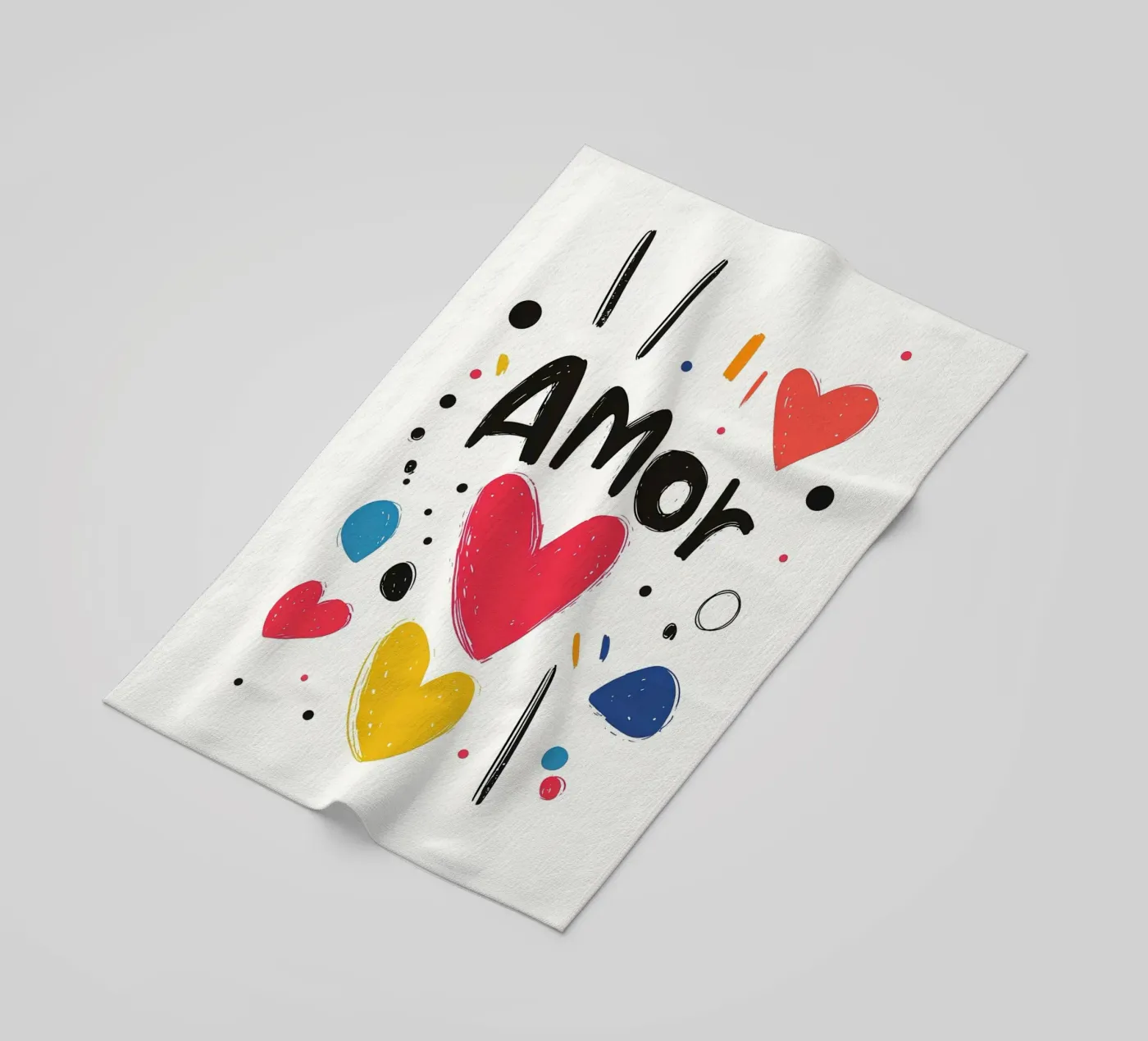 Amor beach towel by Art Typo Essentiel