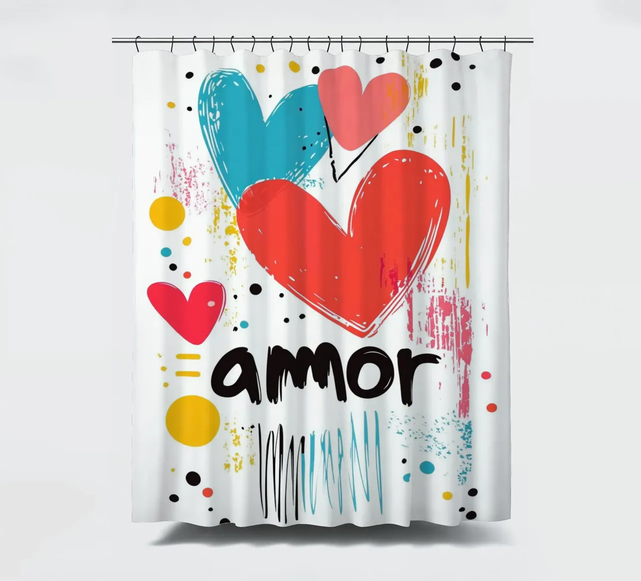 Amore colorato tenda da doccia da Art Typo Essentiel