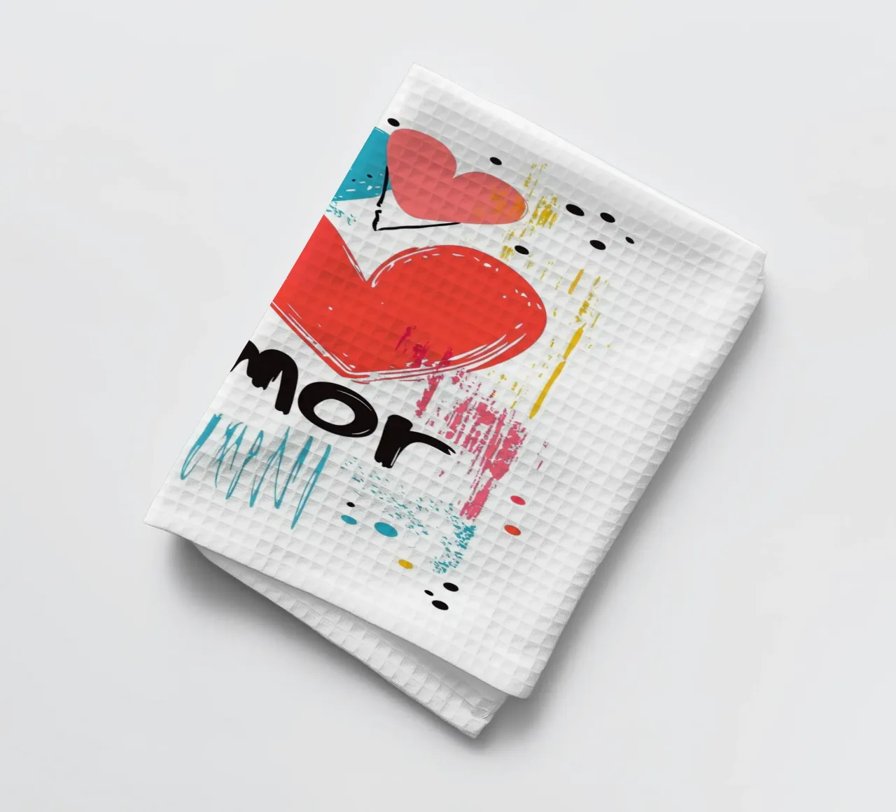 Amore colorato canovaccio da cucina da Art Typo Essentiel