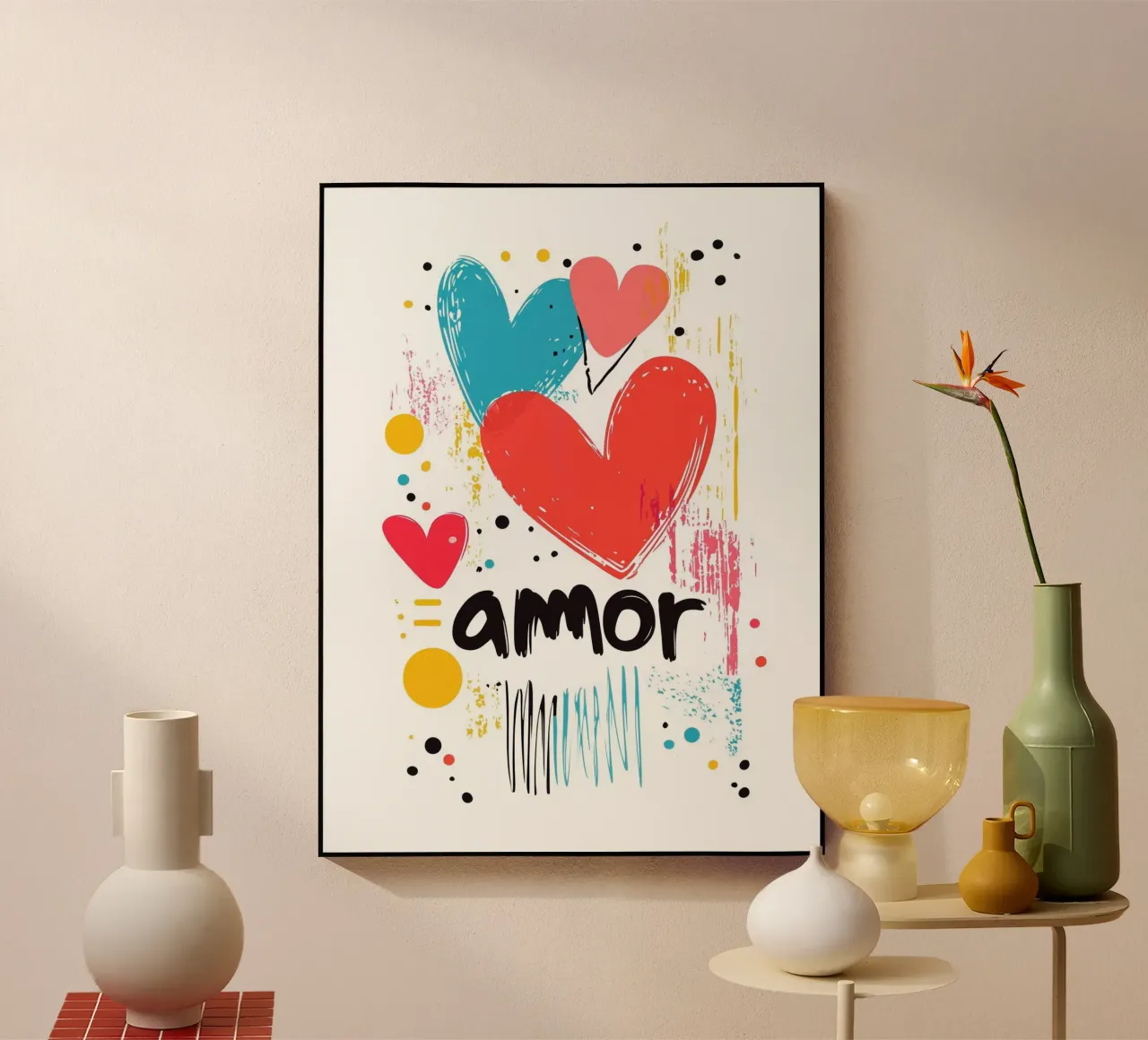 Amore colorato plexiglass da Art Typo Essentiel