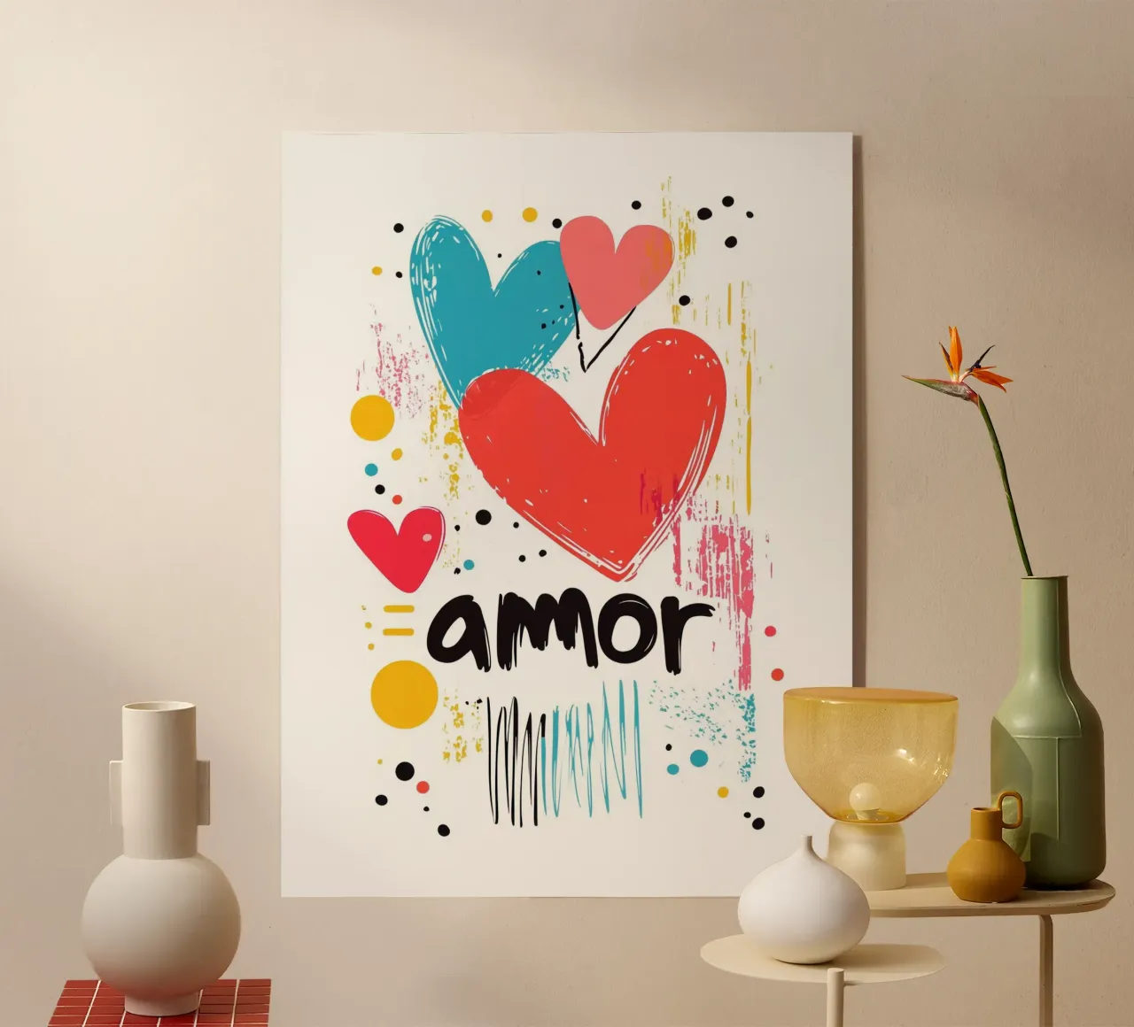 Amore colorato plexiglass da Art Typo Essentiel