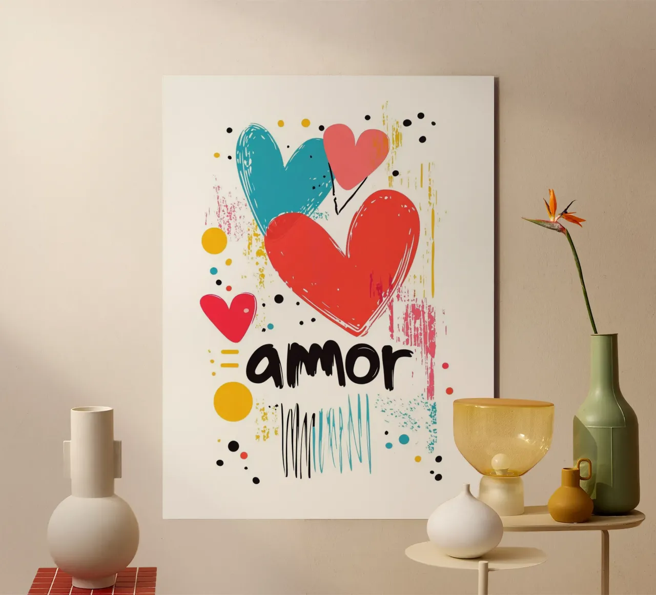 Amore colorato alluminio dibond da Art Typo Essentiel