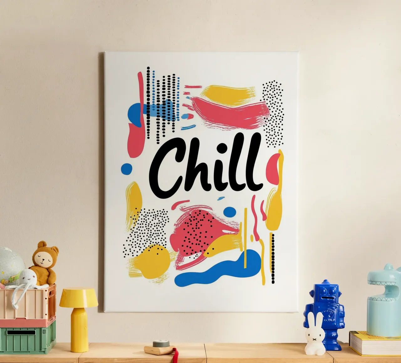 Chill" graphic relaxation canvas by Art Typo Essentiel
