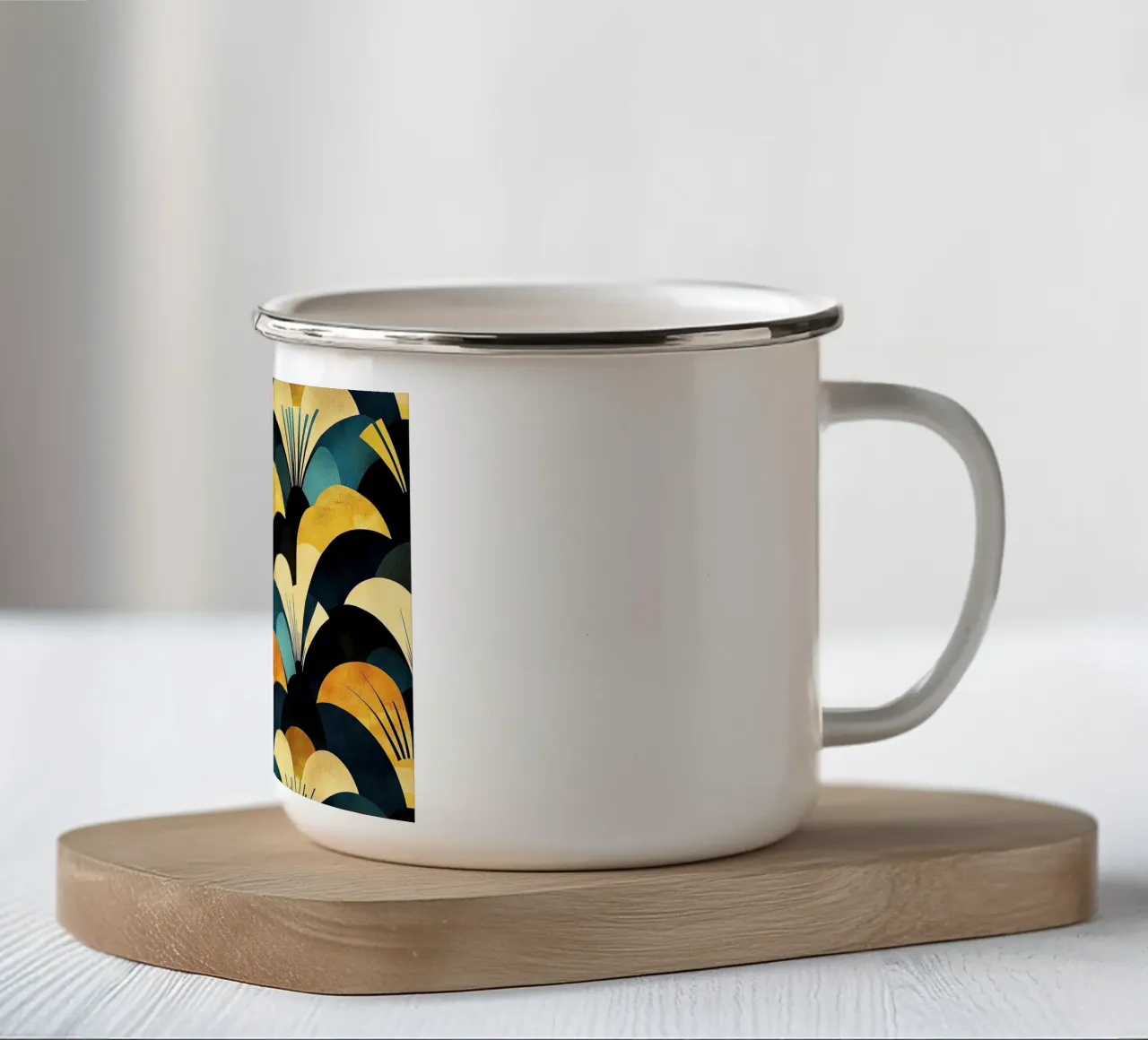Art Deco "Golden Echoes" tazza in smalto da Golden Era