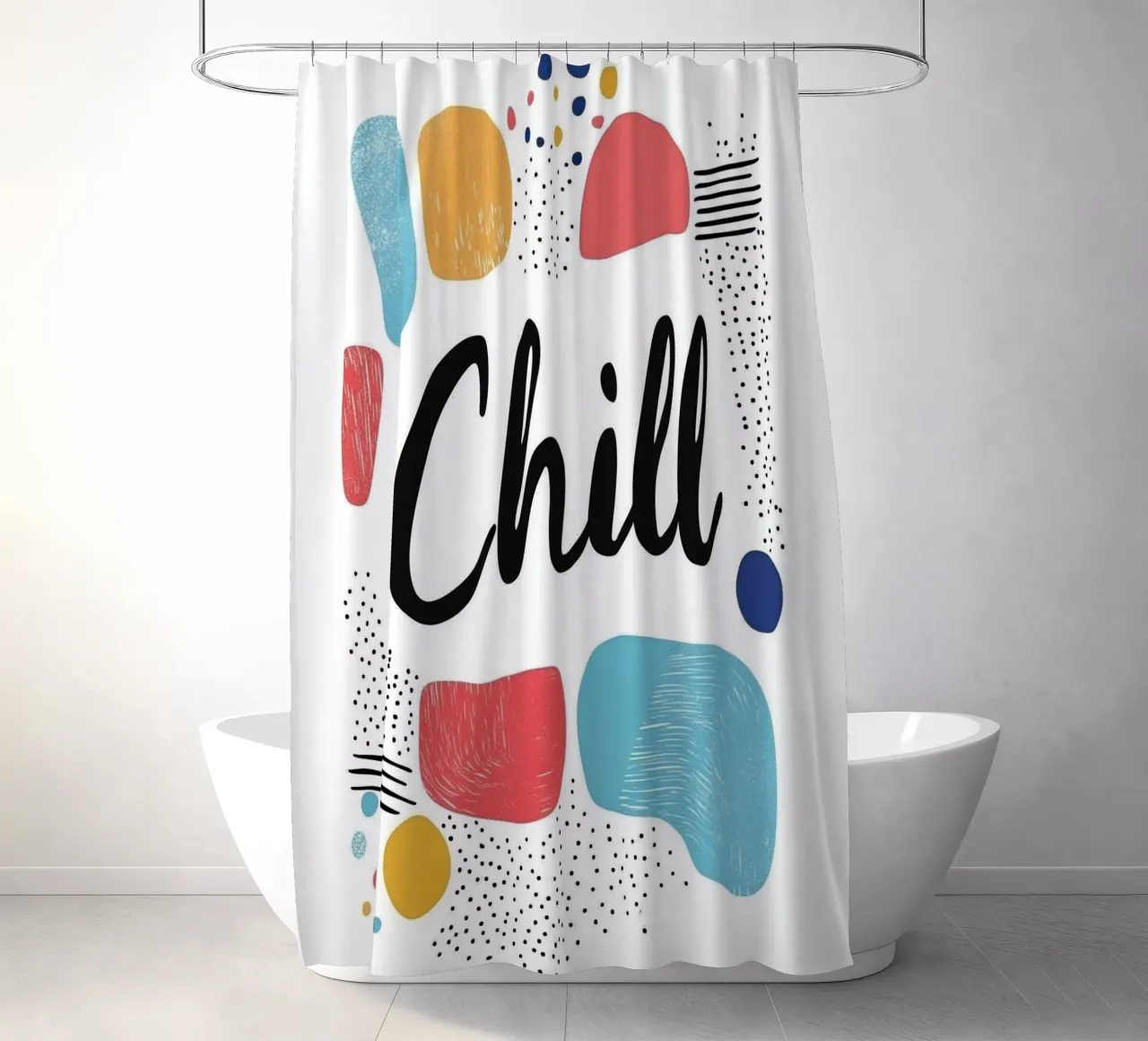Chill - Design colorato e astratto tenda da doccia da Art Typo Essentiel