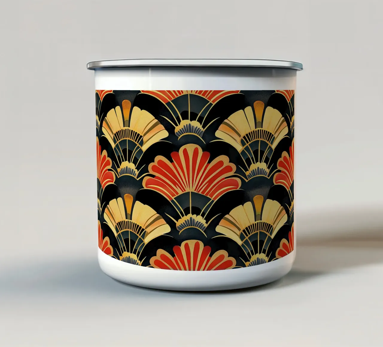 Art Deco "The Gilded Frame" tazza in smalto da Golden Era