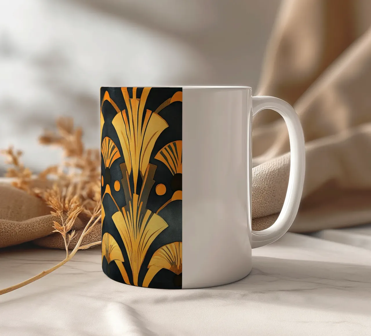 Art Deco tazza in ceramica da Golden Era