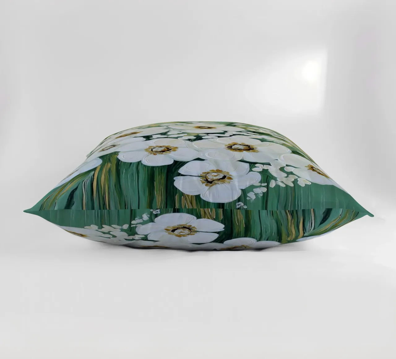 I fiori bianchi con sfondo verde cuscino da Imagine