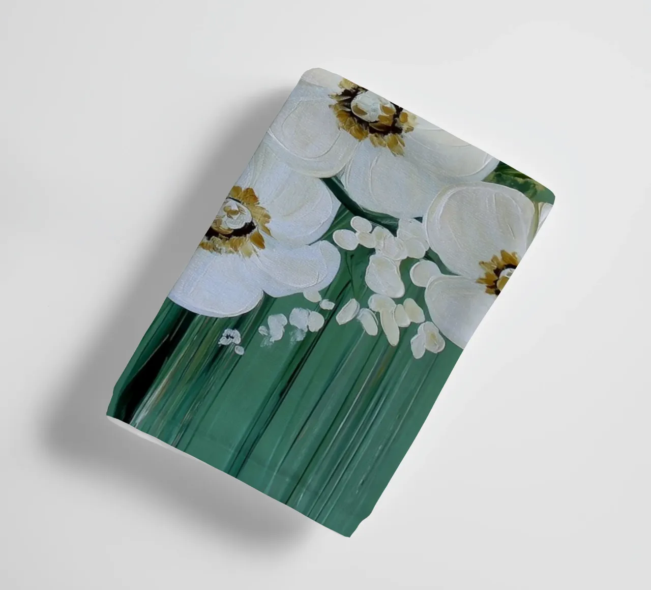 I fiori bianchi con sfondo verde asciugamano da bagno da Imagine