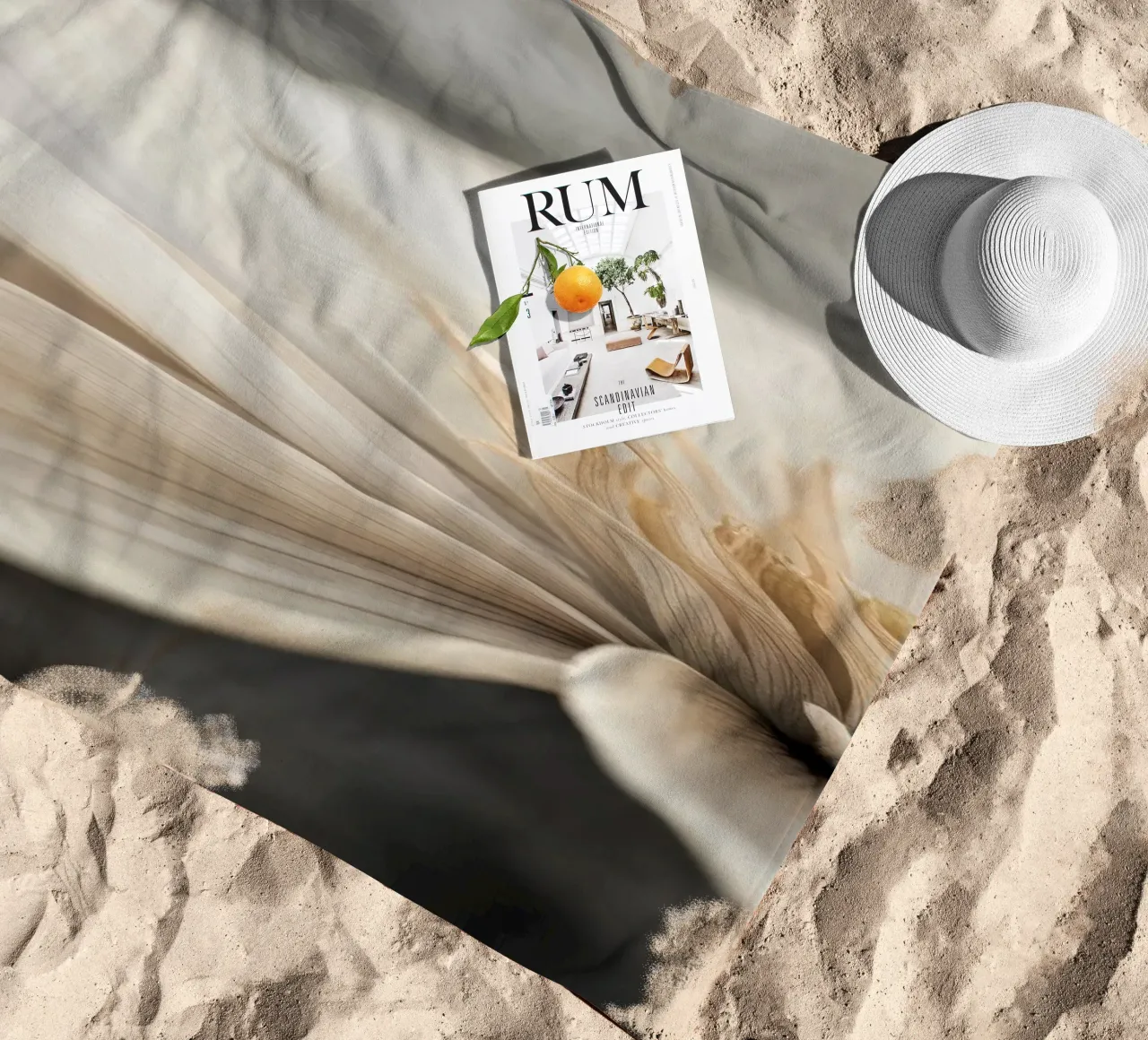Un fiore beige telo mare da Imagine