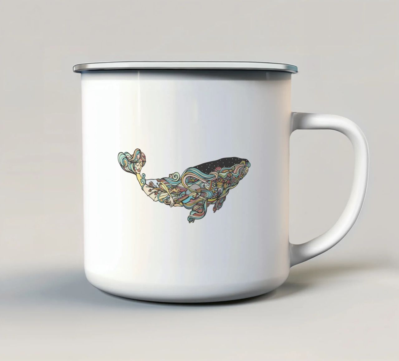 Whale tazza in smalto da Ninhol