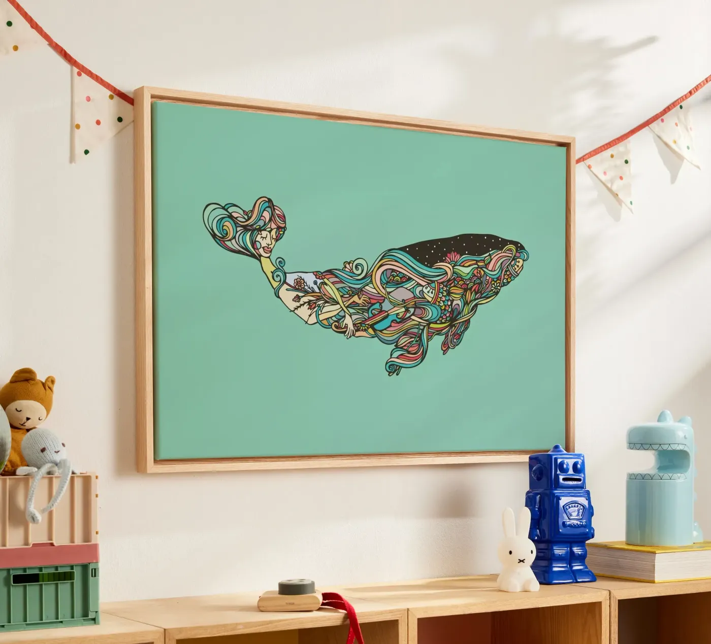 Whale canvas by Ninhol