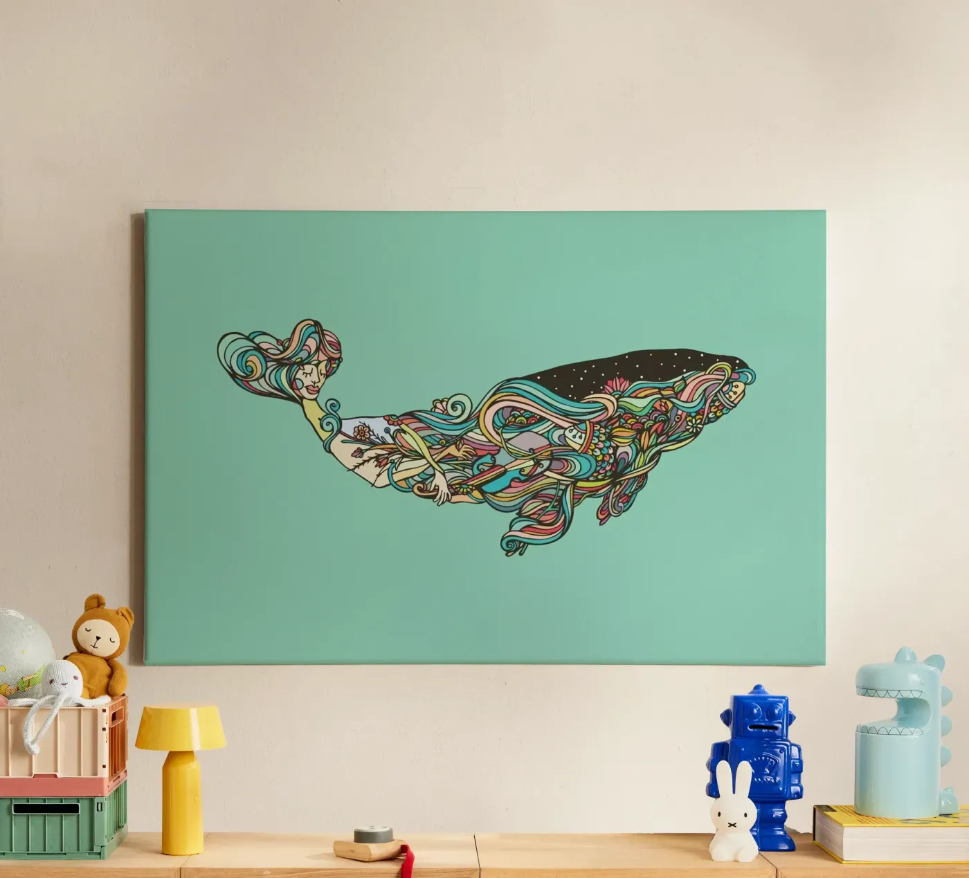 Whale canvas by Ninhol