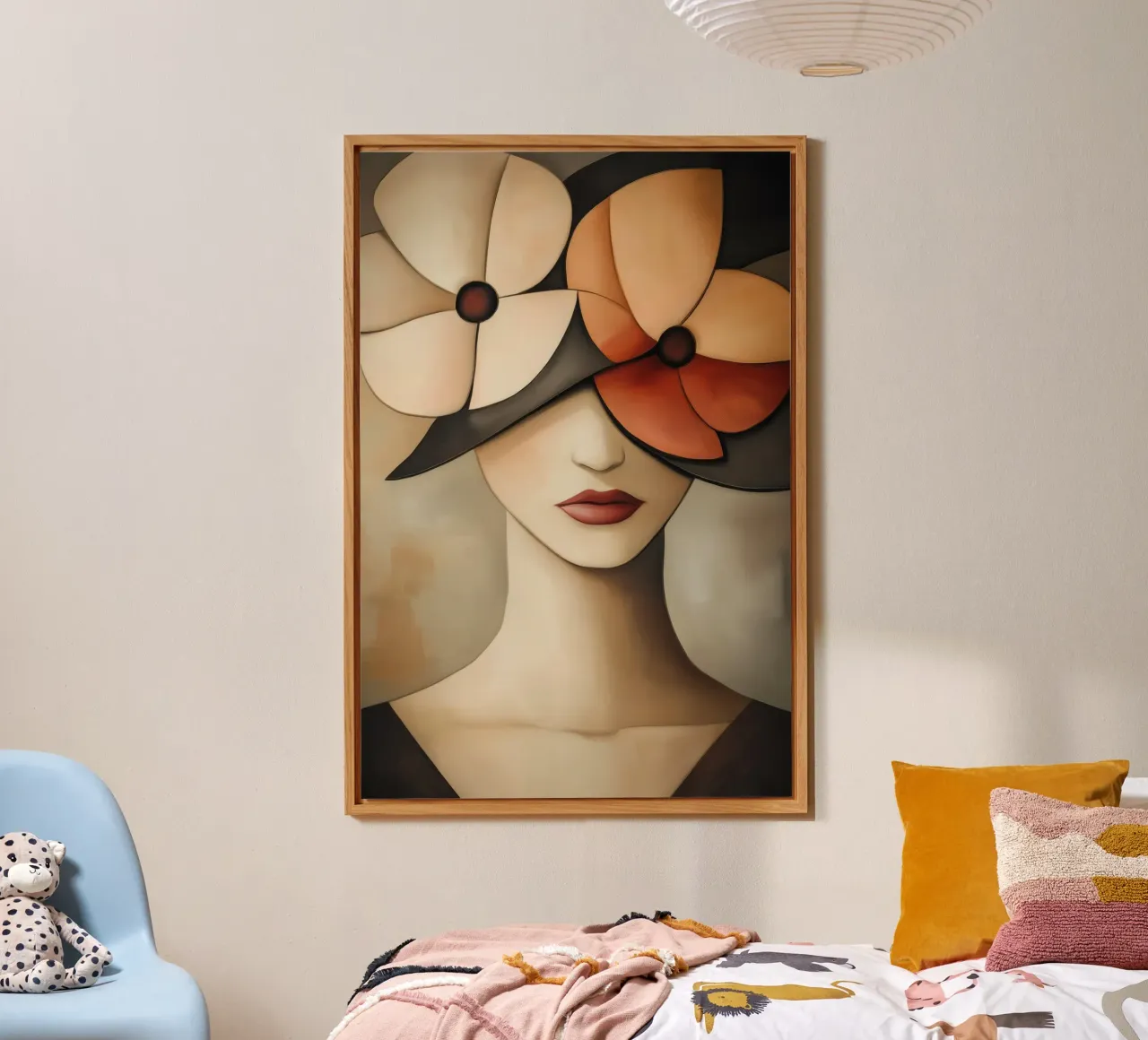 Female portrait with flowers alu-dibond by Imagine