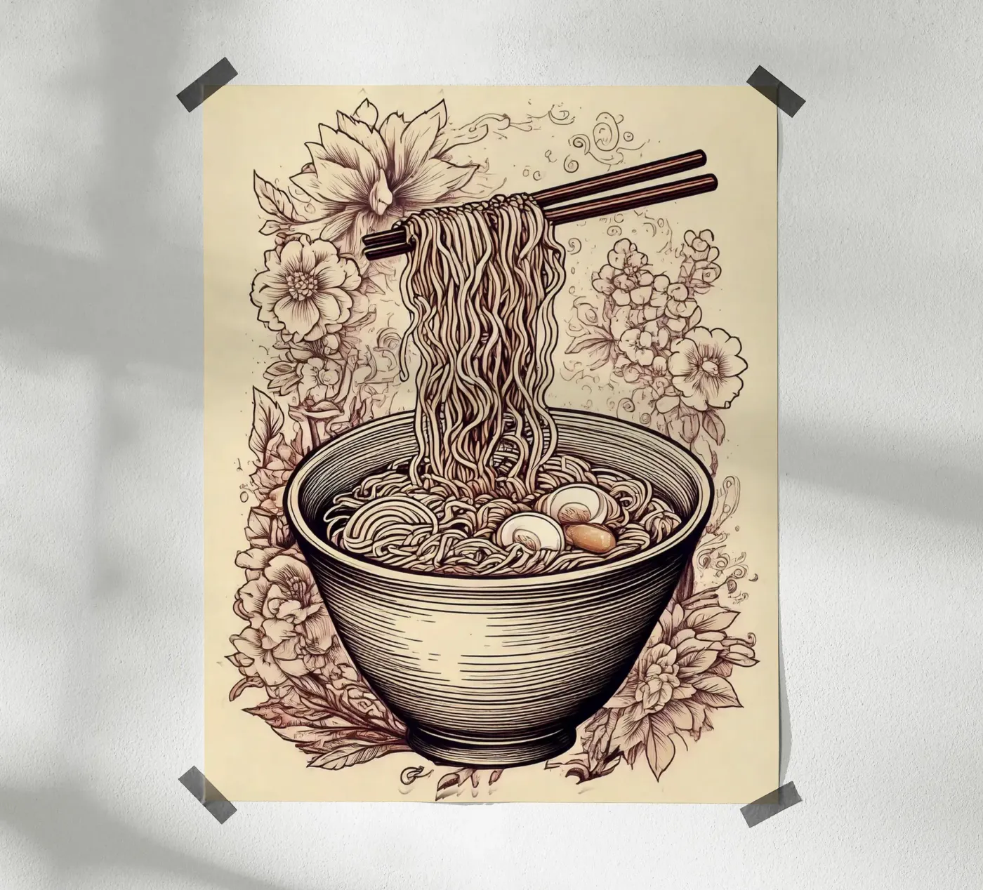 Ramen flowers poster da tylerstudio