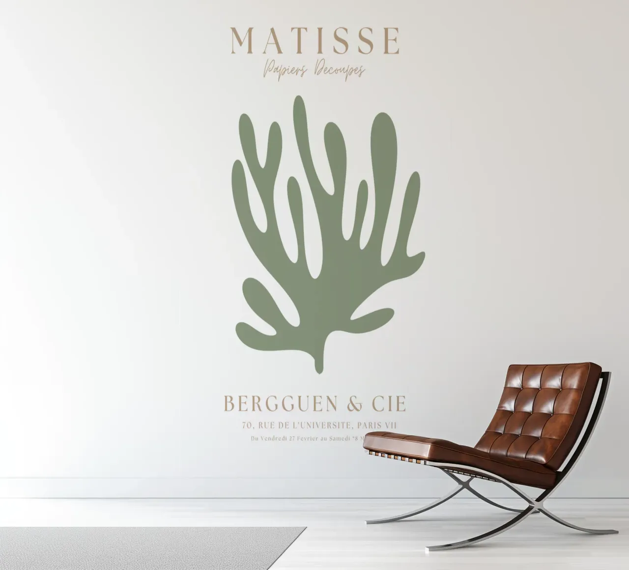 Sage Green Henri Matisse Print , Sage Green Kunst, Abstract fotobehang van pdigitalprints