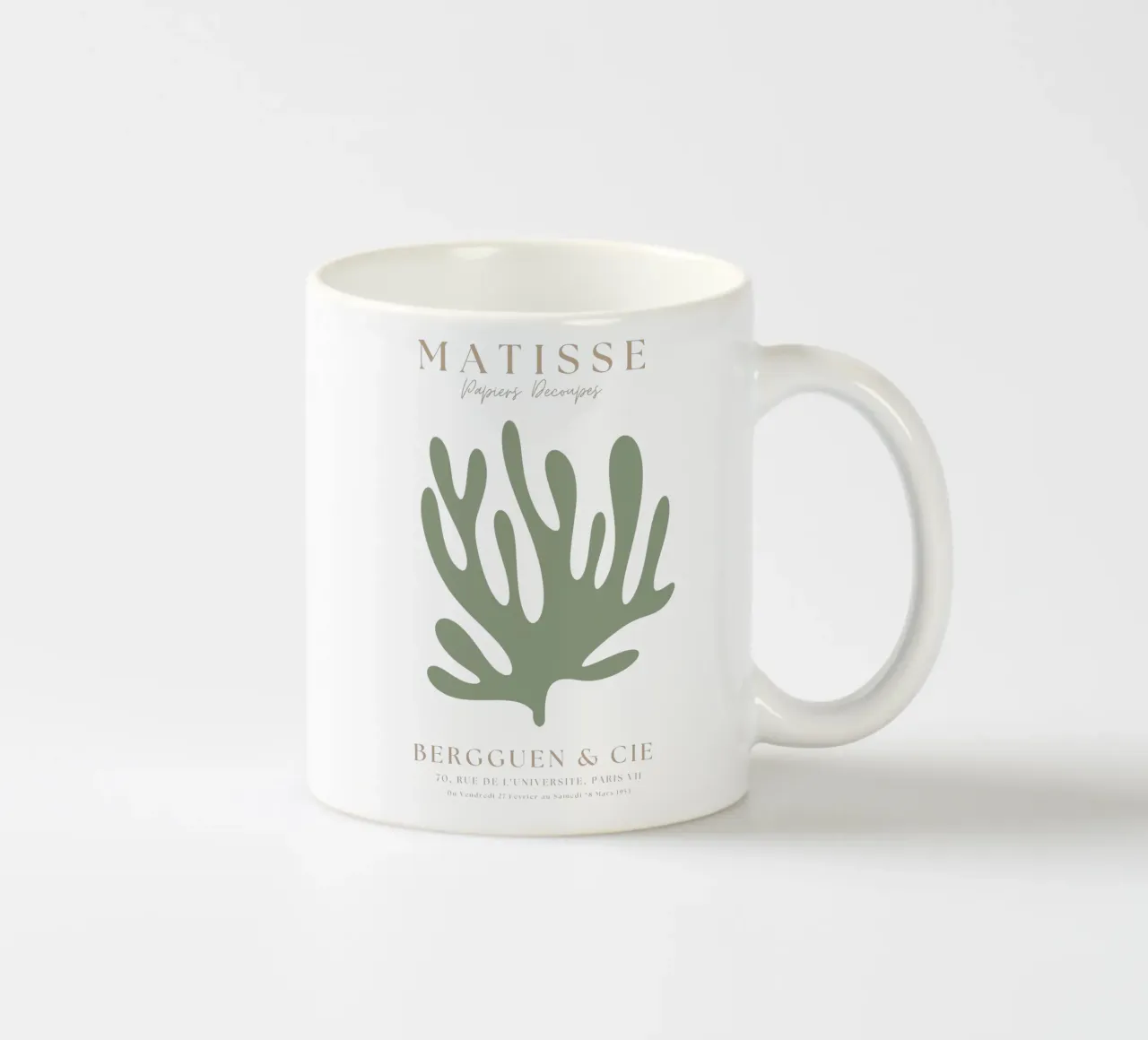 Sage Green Henri Matisse Print , Sage Green Kunst, Abstract keramische mok van pdigitalprints