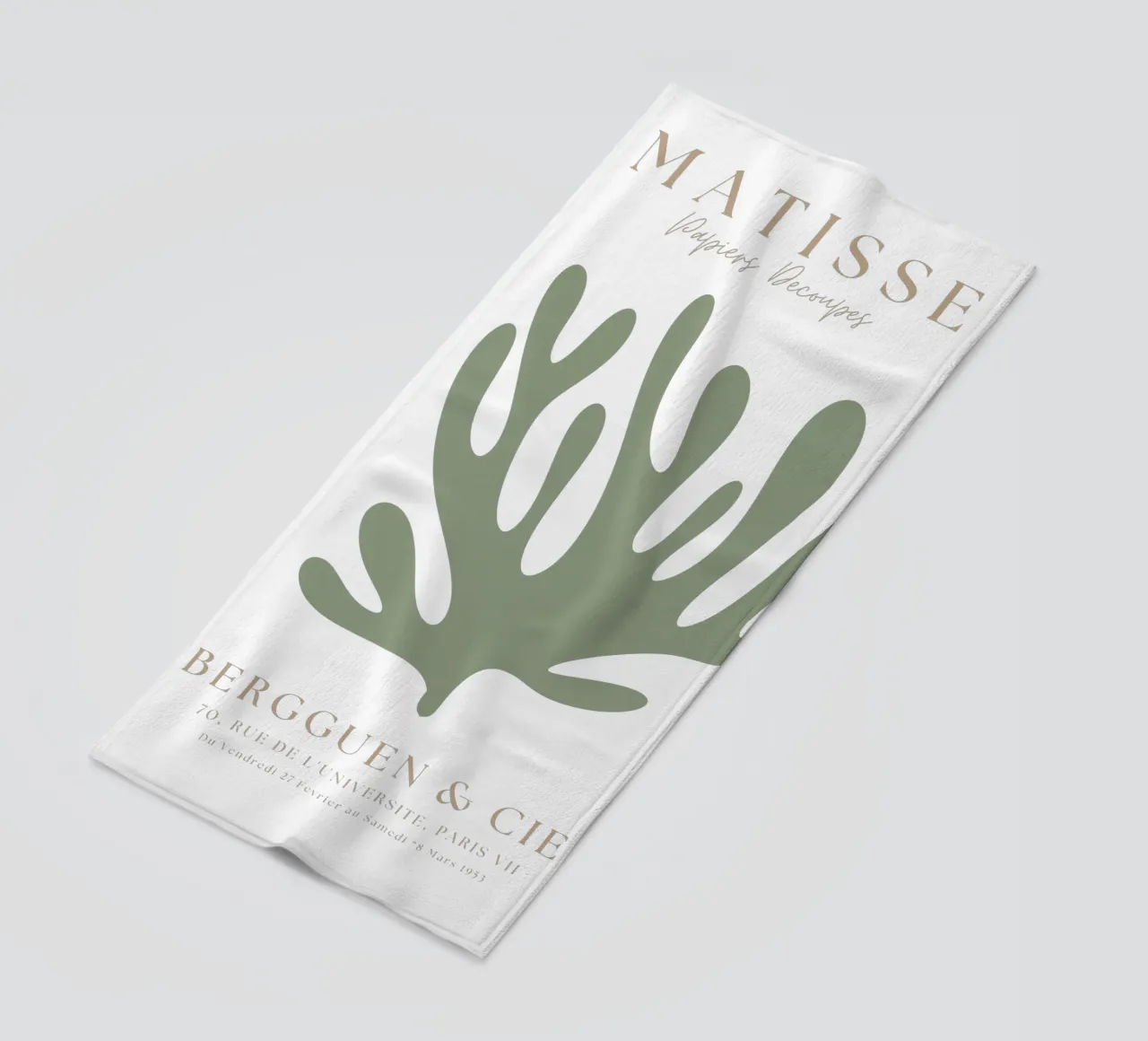 Sage Green Henri Matisse Print , Sage Green Kunst, Abstract strandhanddoek van pdigitalprints