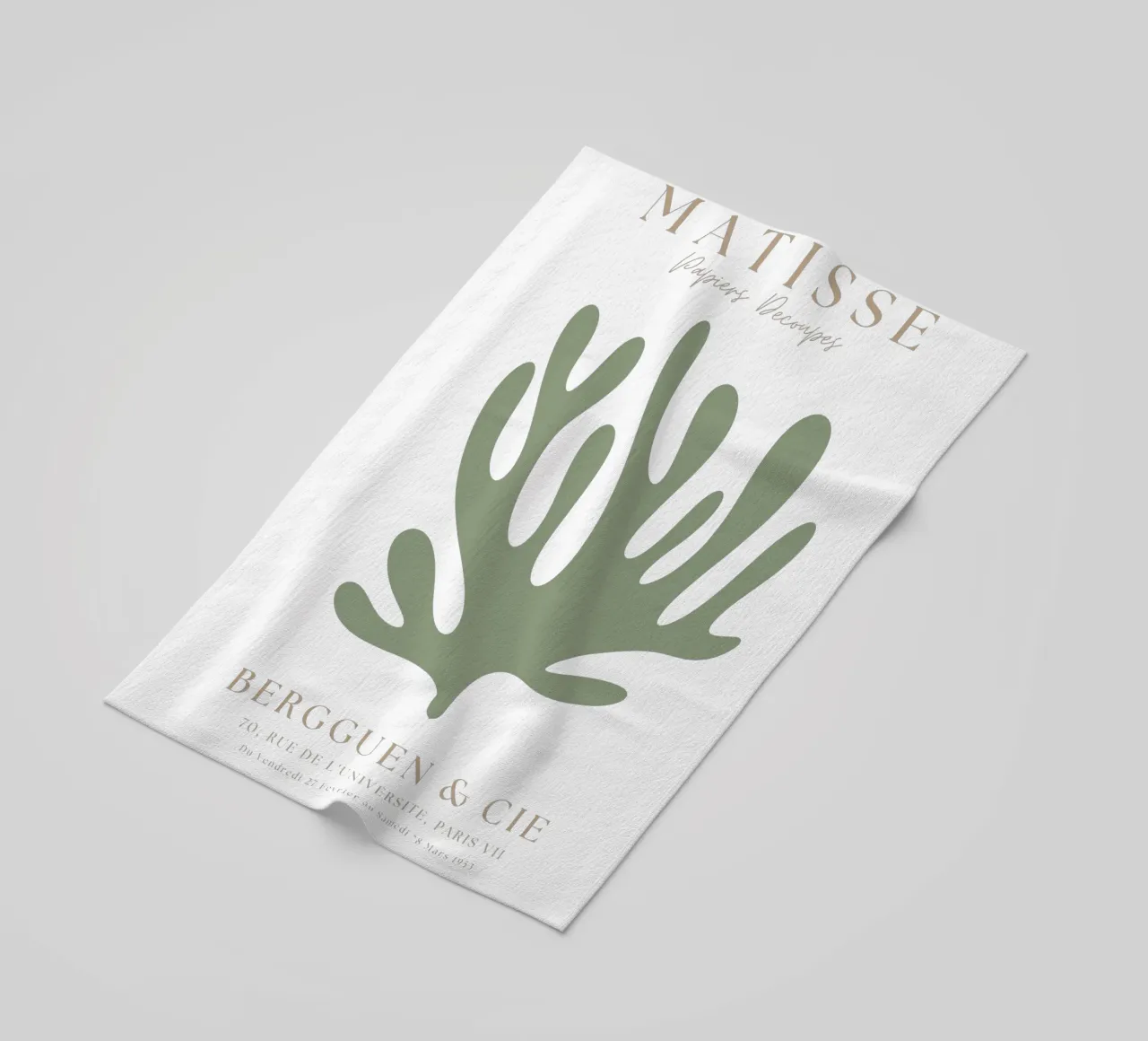 Sage Green Henri Matisse Print , Sage Green Kunst, Abstract strandhanddoek van pdigitalprints