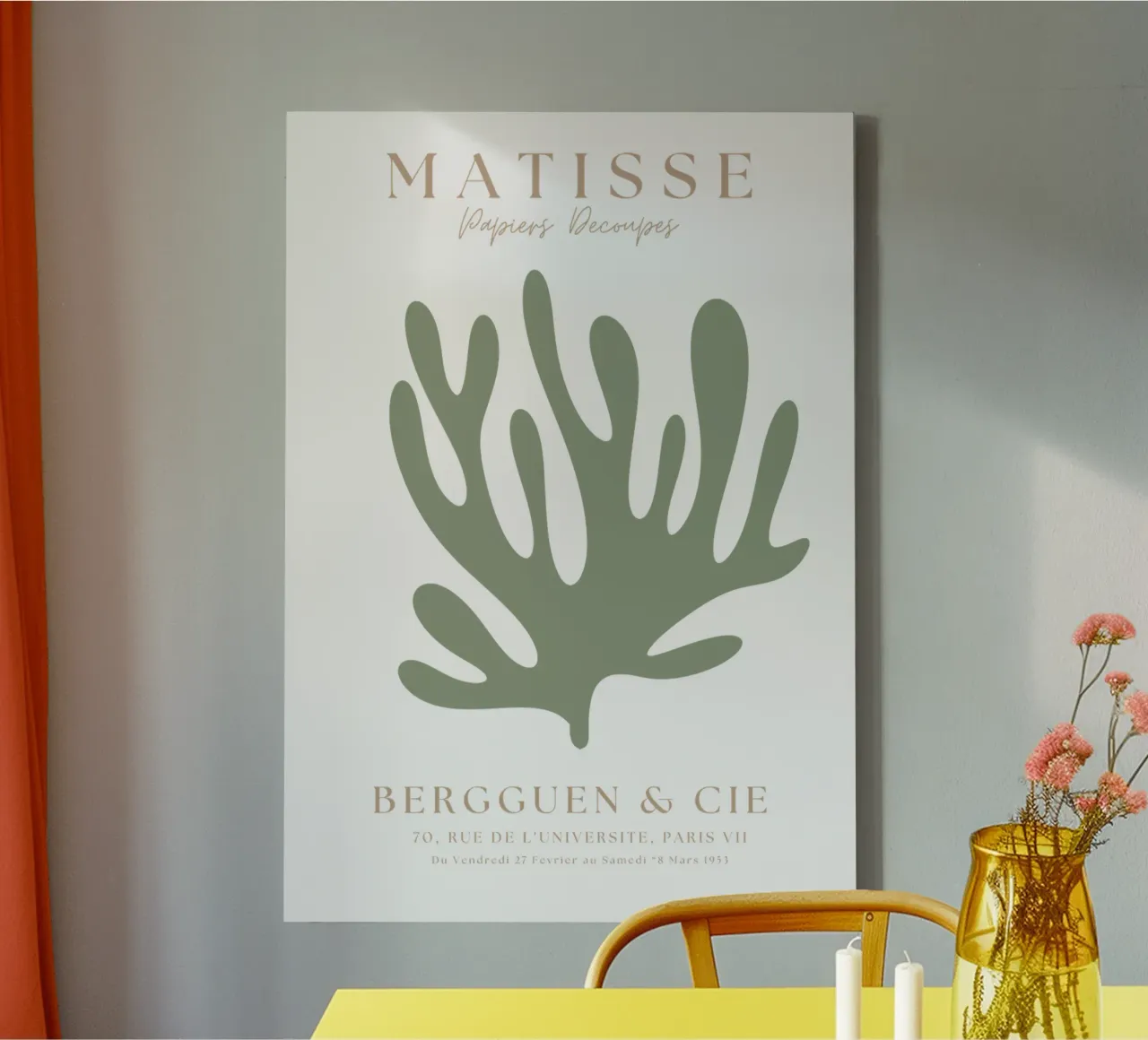 Sage Green Henri Matisse Print , Sage Green Kunst, Abstract canvas van pdigitalprints