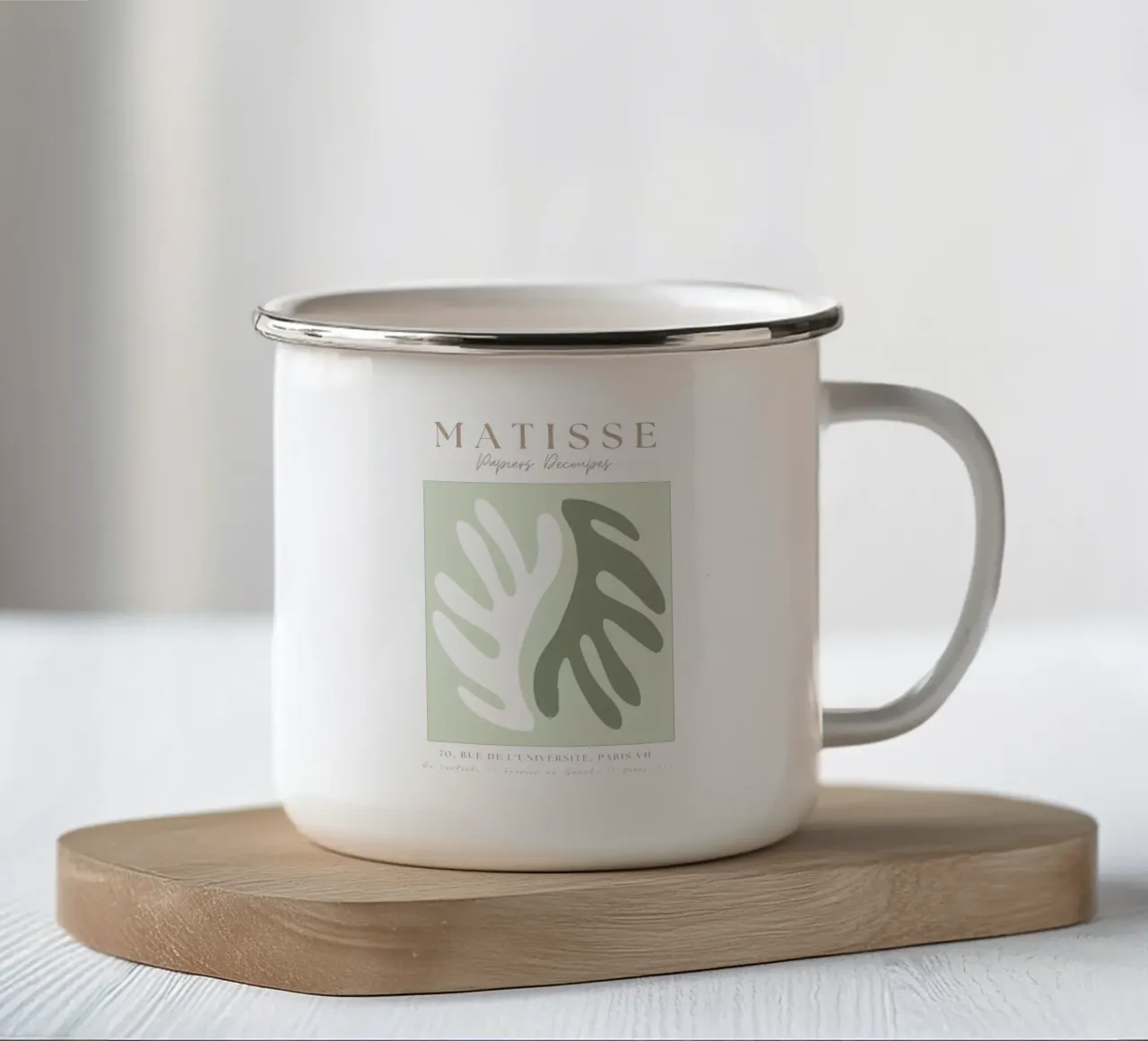 Sage Green Henri Matisse print, Sage Green Art, Abstract emaille mok van pdigitalprints