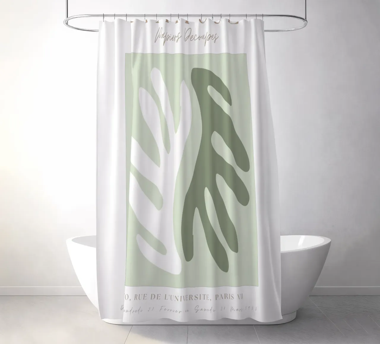 Sage Green Henri Matisse print, Sage Green Art, Abstract Duschvorhang von pdigitalprints
