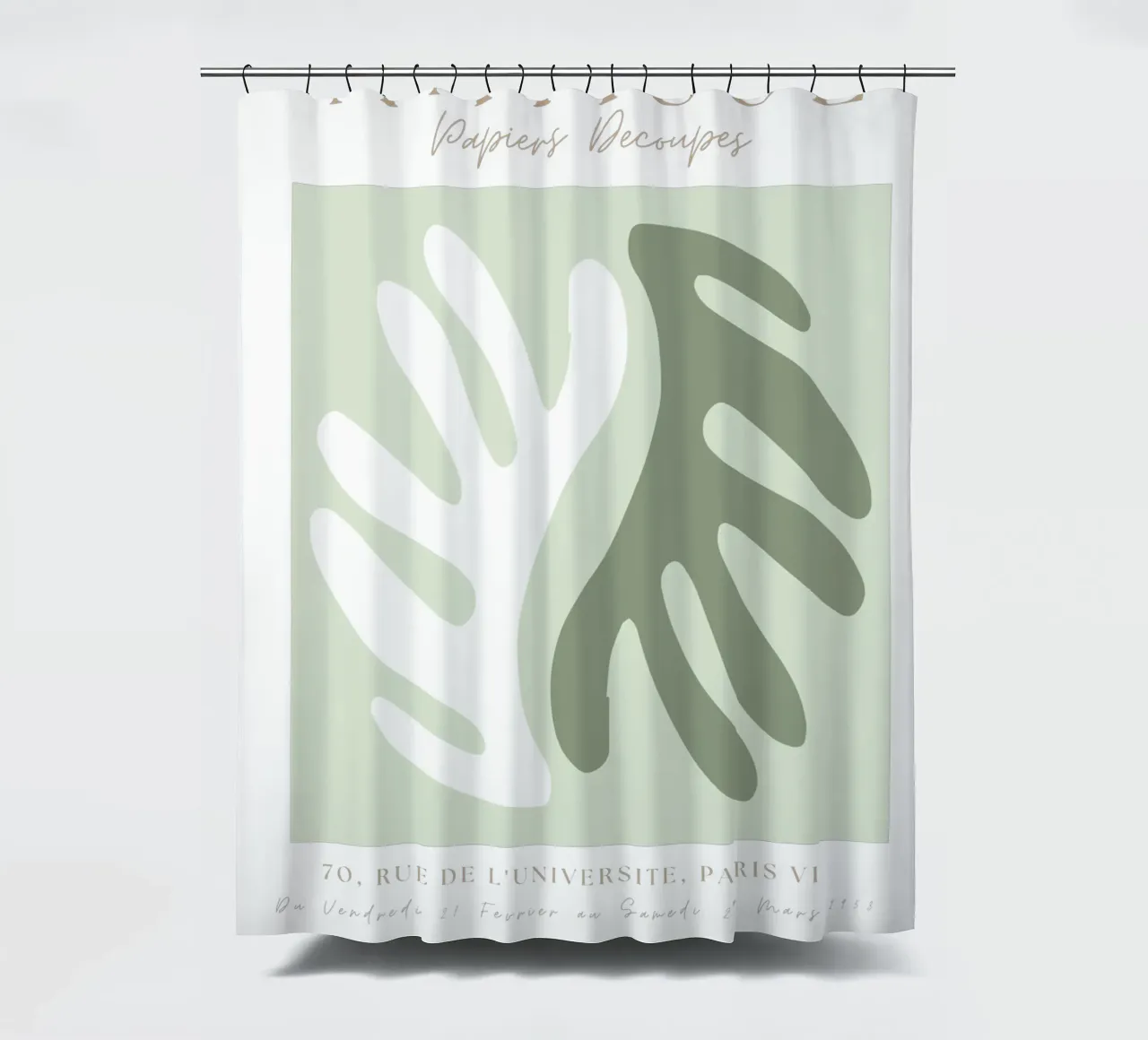 Sage Green Henri Matisse print, Sage Green Art, Abstract Duschvorhang von pdigitalprints