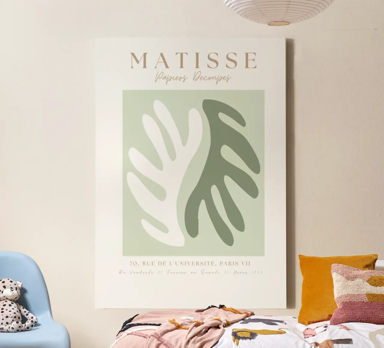 Sage Green Henri Matisse print, Sage Green Art, Abstract canvas van pdigitalprints