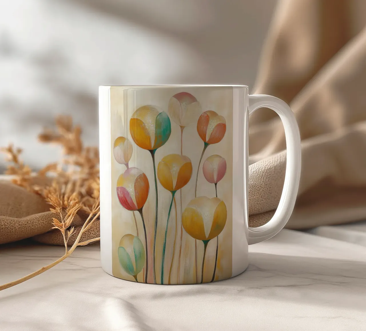 Fiori astratti colorati tazza in ceramica da Imagine