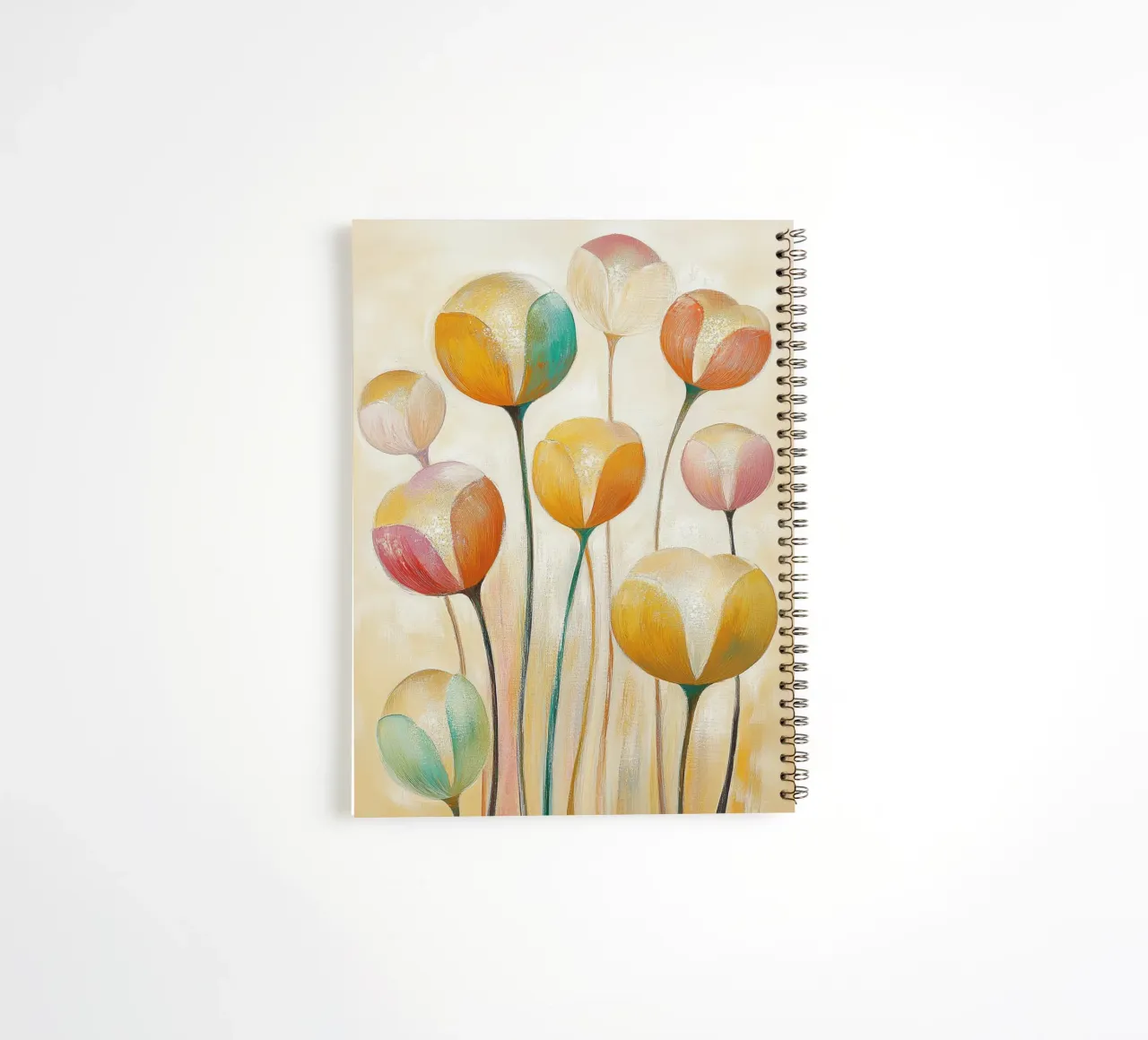 Colourful abstract flowers spiral notebook by Imagine